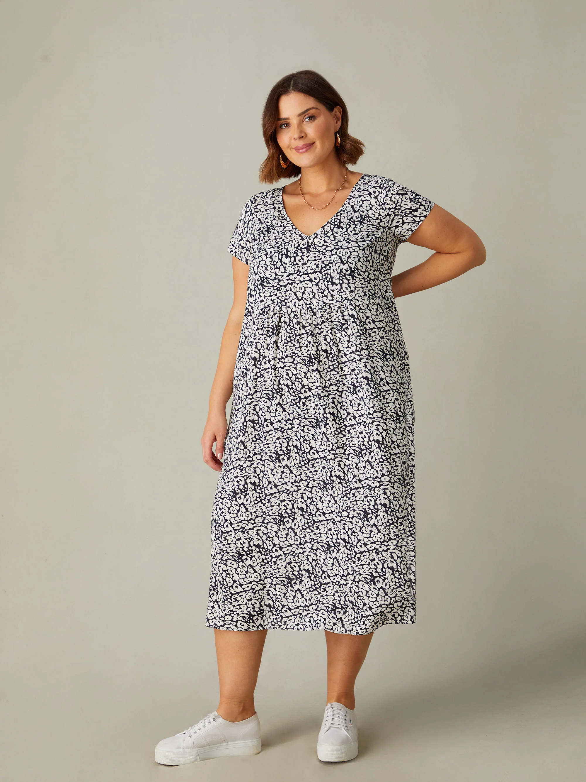 Mono Animal Tiered Midi Dress - Image 3