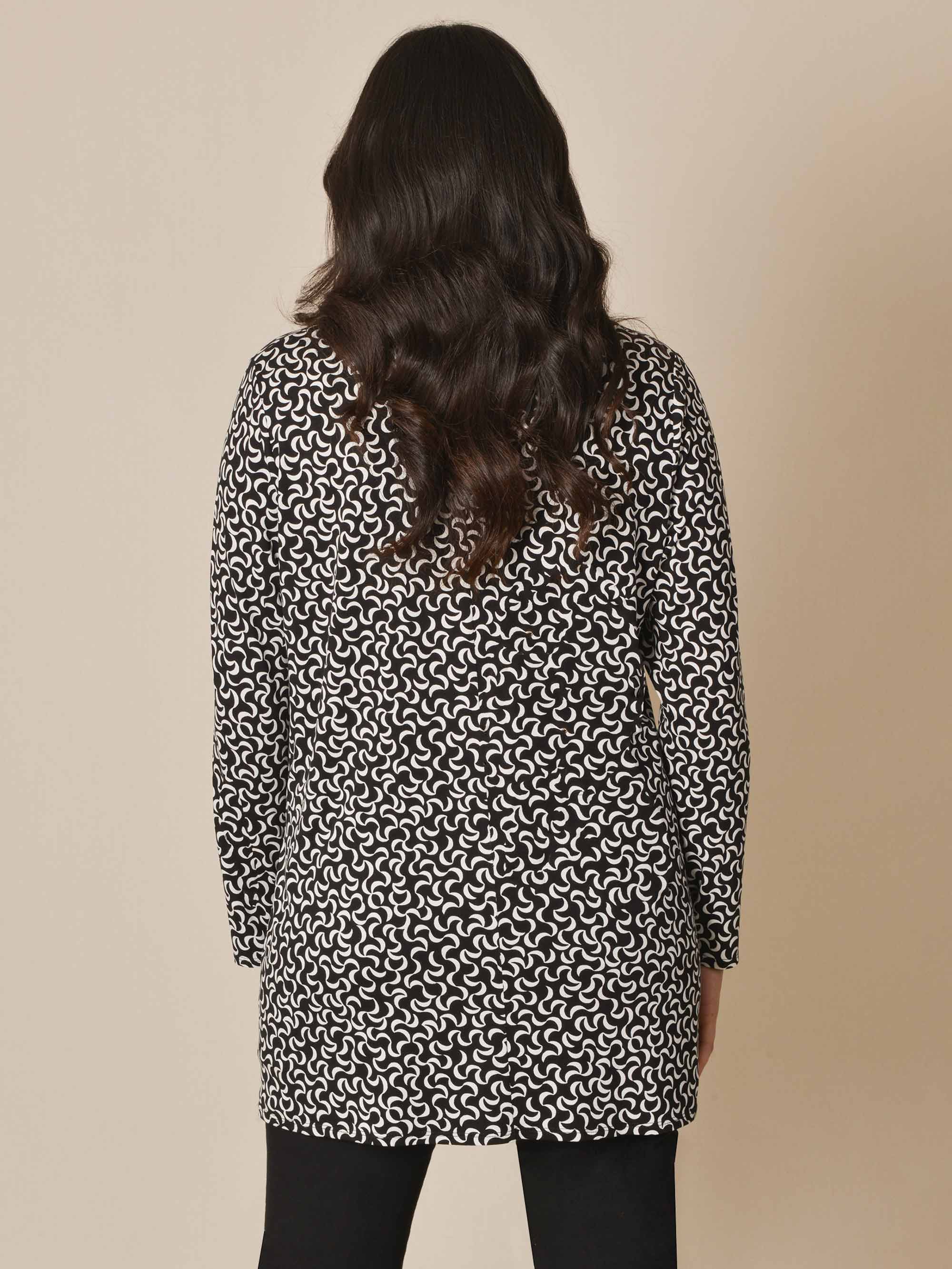 Mono Curl Pleat Front Jersey Longline Shirt - Image 3