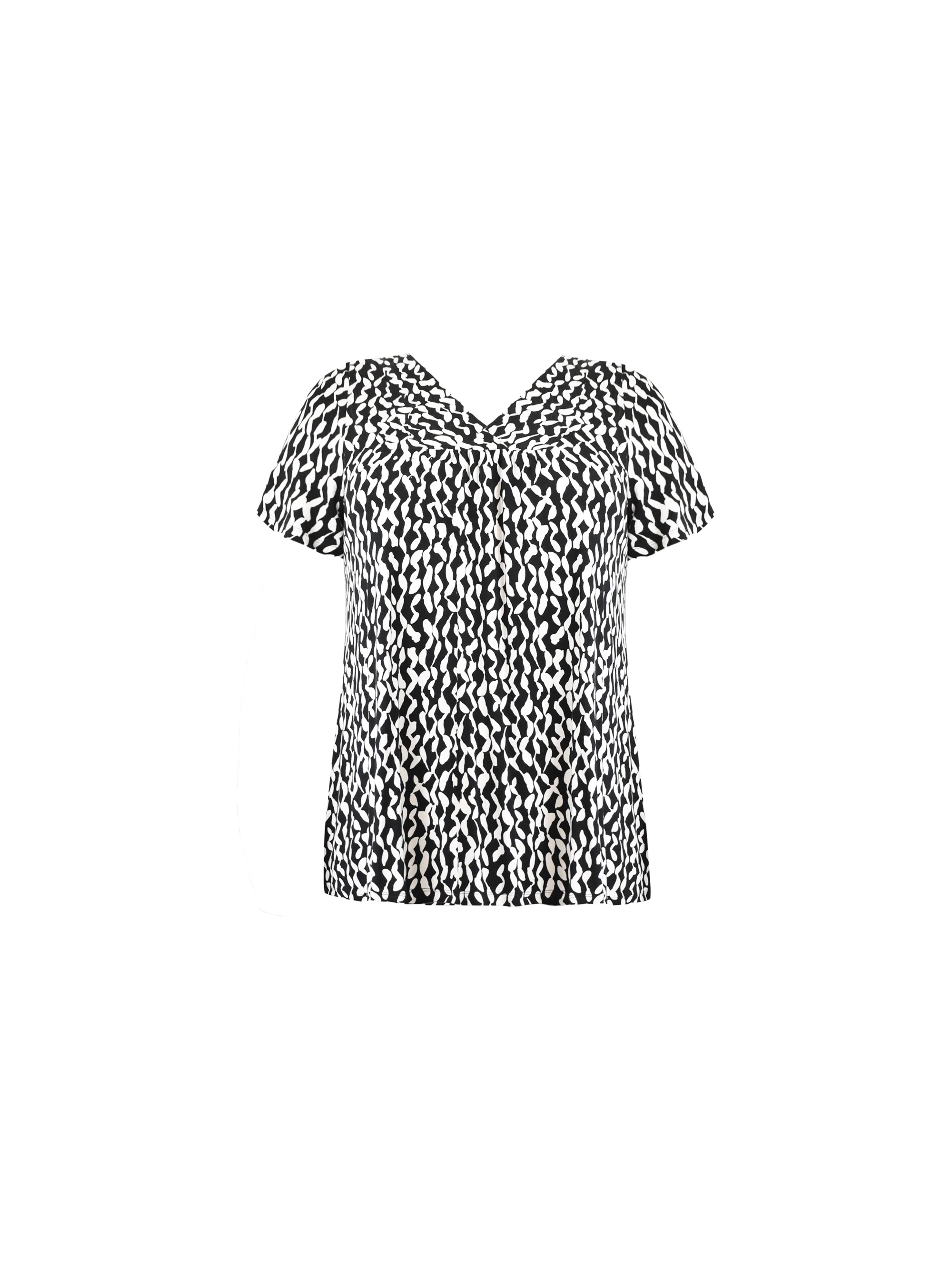 Mono Curl Print Jersey Cross Front Top - Image 5