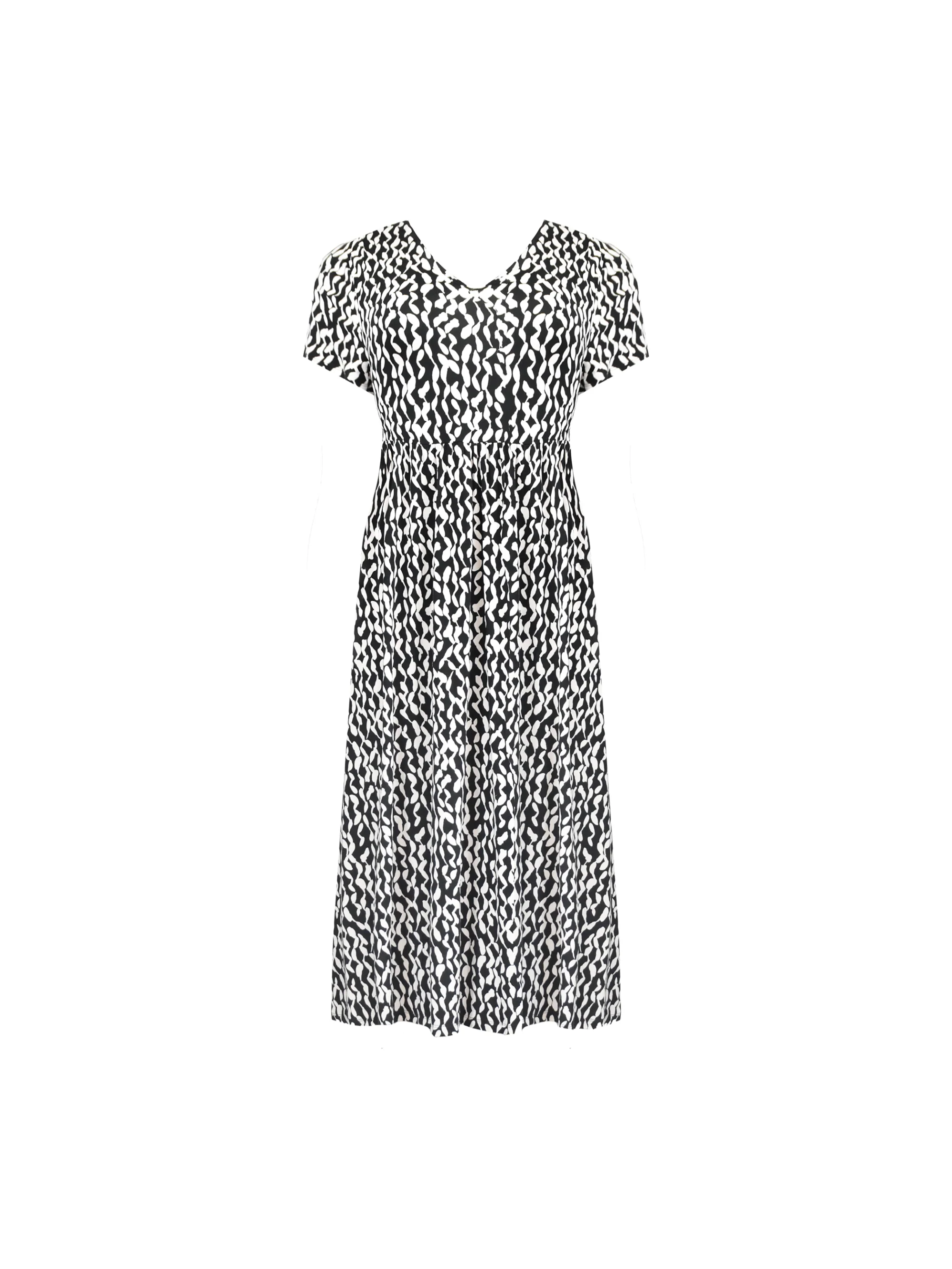 Mono Curl Print Jersey Short Sleeve Midi Dress - Image 6
