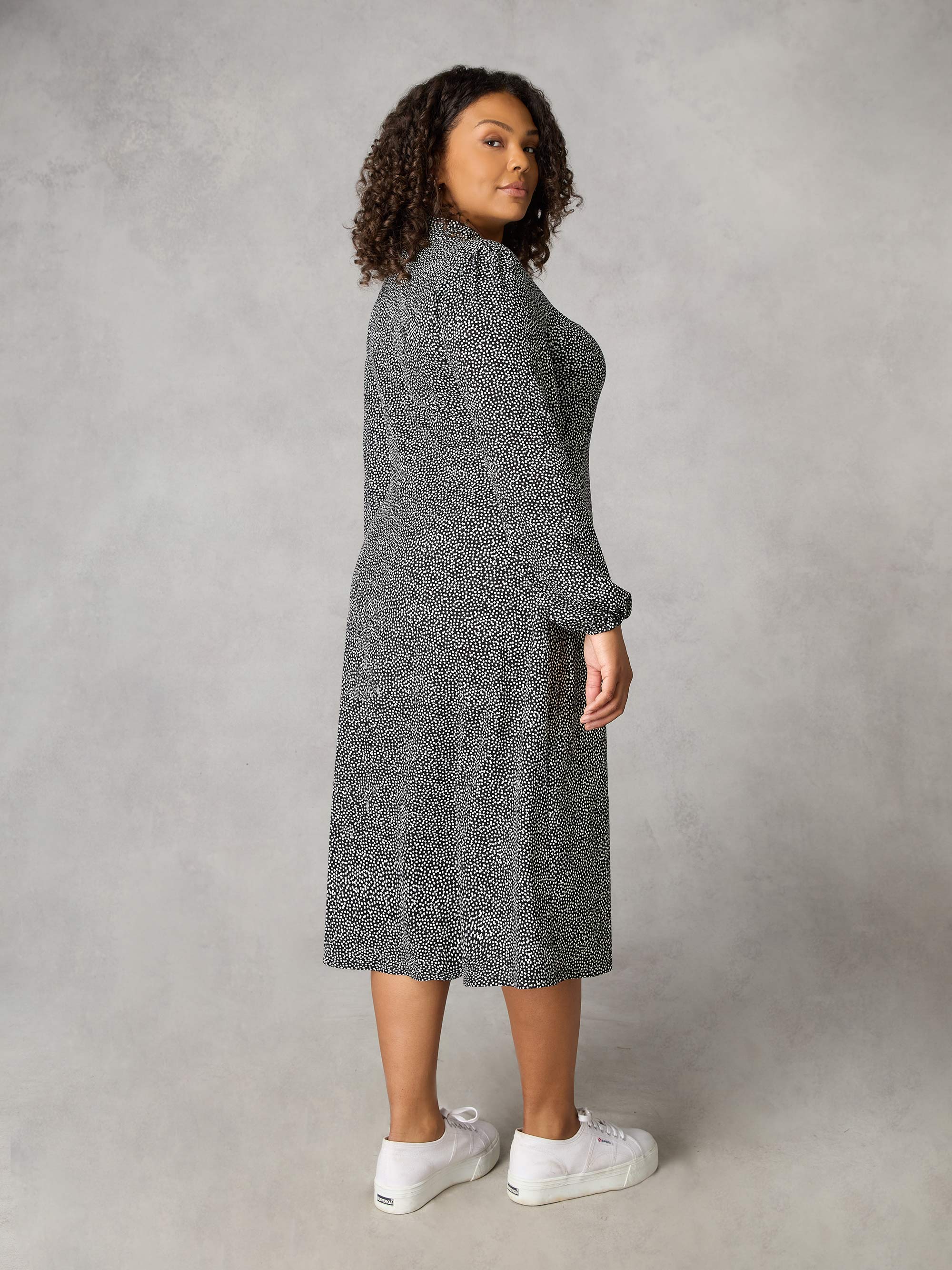 Mono Dash Print Jersey Shirt Dress - Image 3