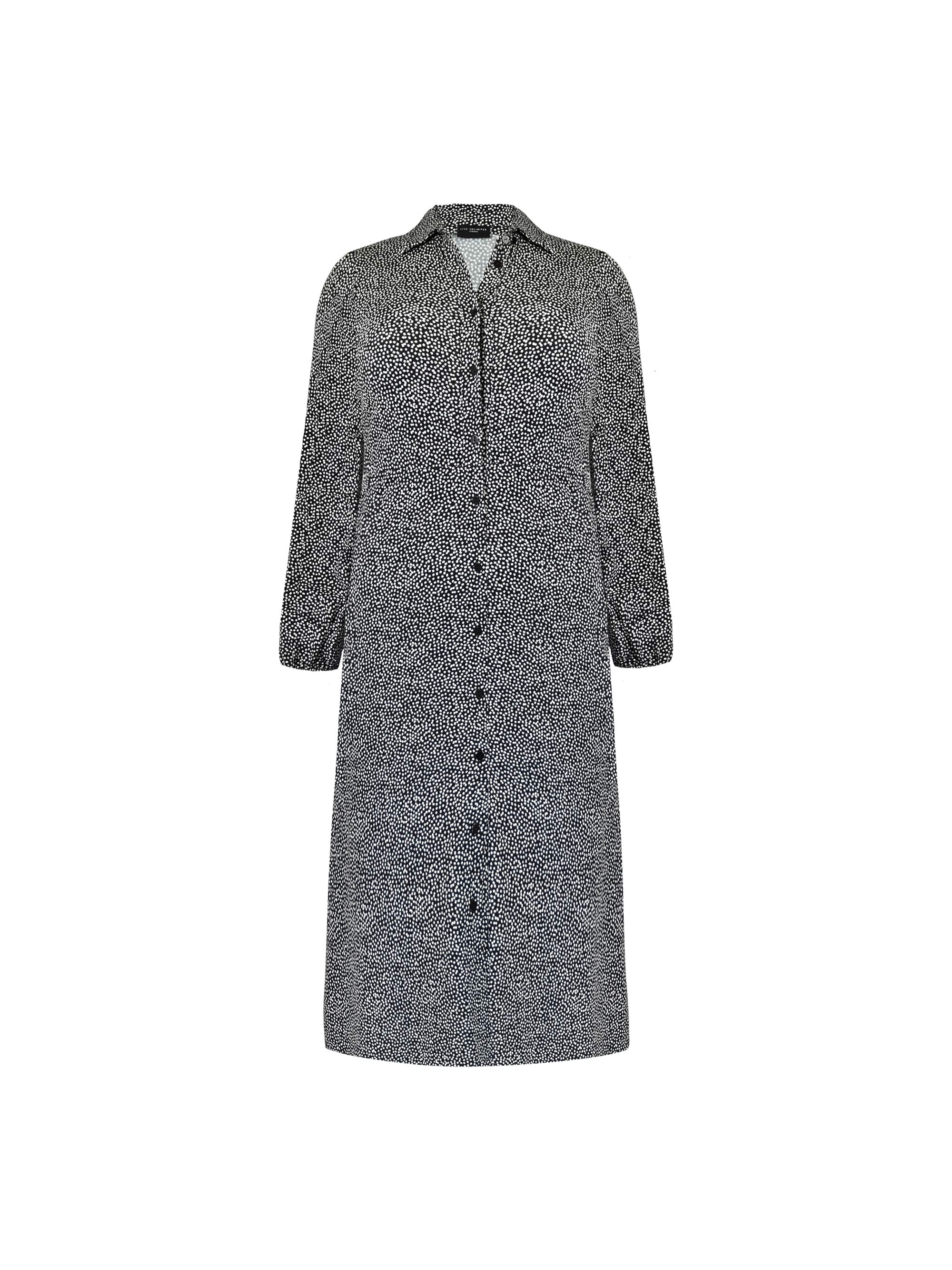 Mono Dash Print Jersey Shirt Dress - Image 4