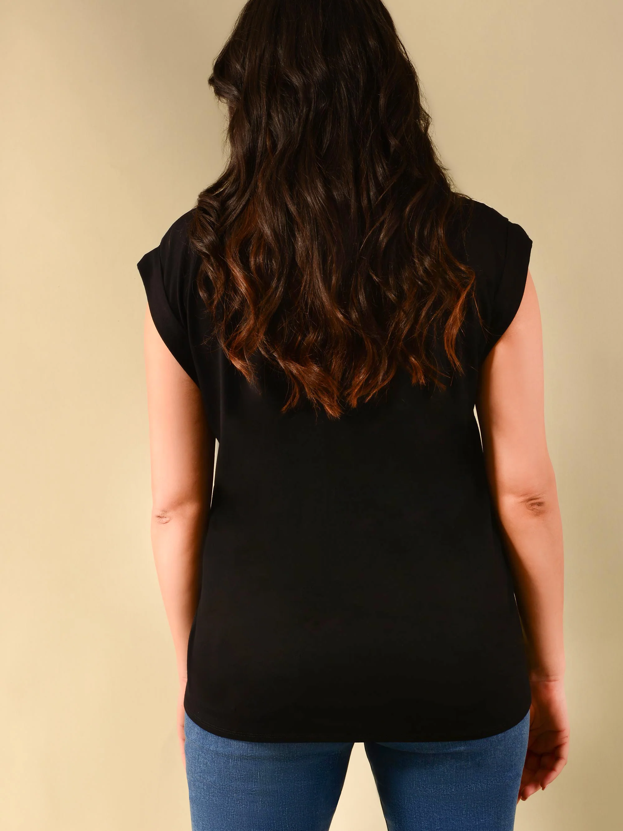 Mono Floral Blossom Print Jesey Back T-Shirt - Image 3