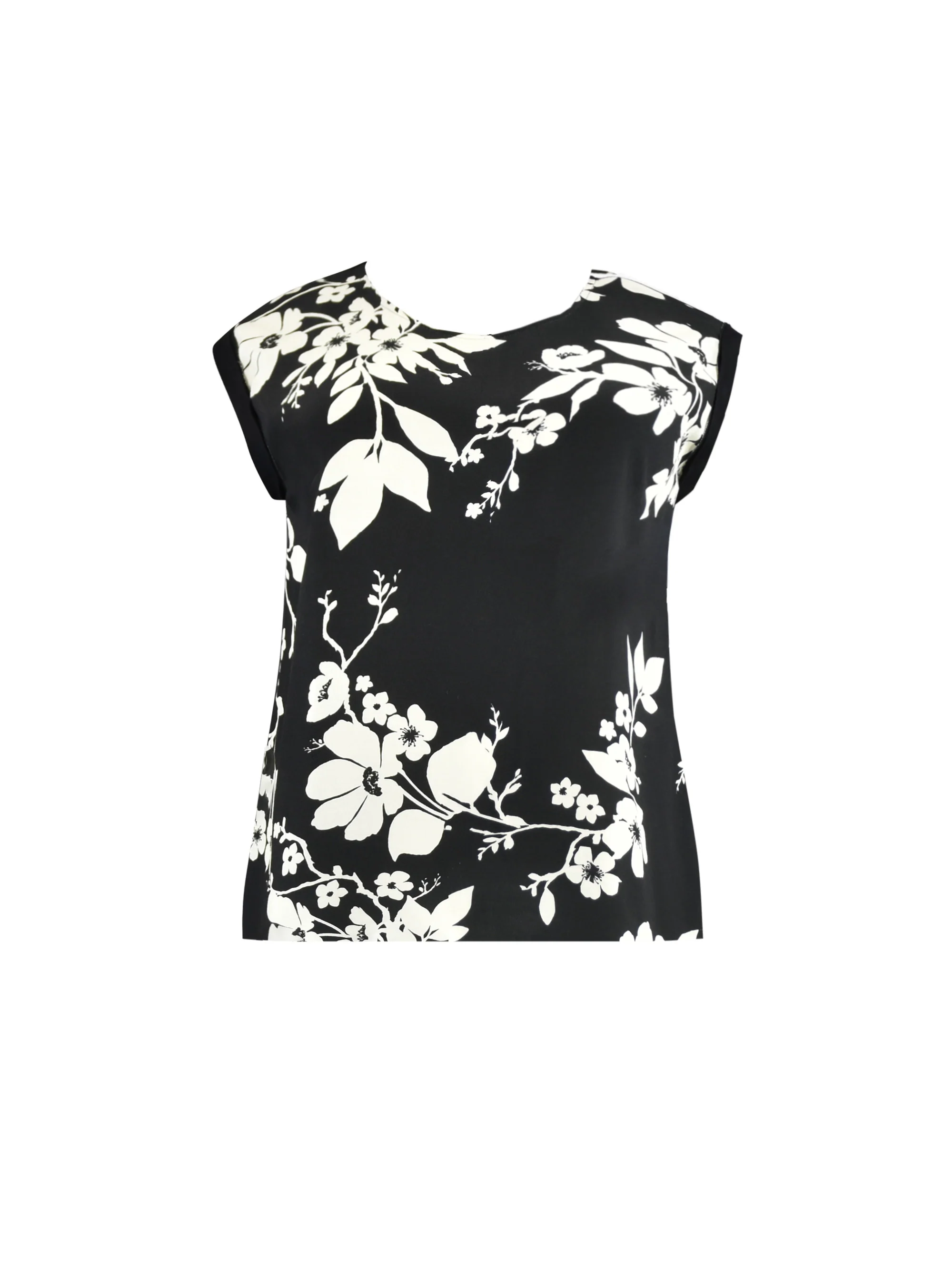 Mono Floral Blossom Print Jesey Back T-Shirt - Image 4