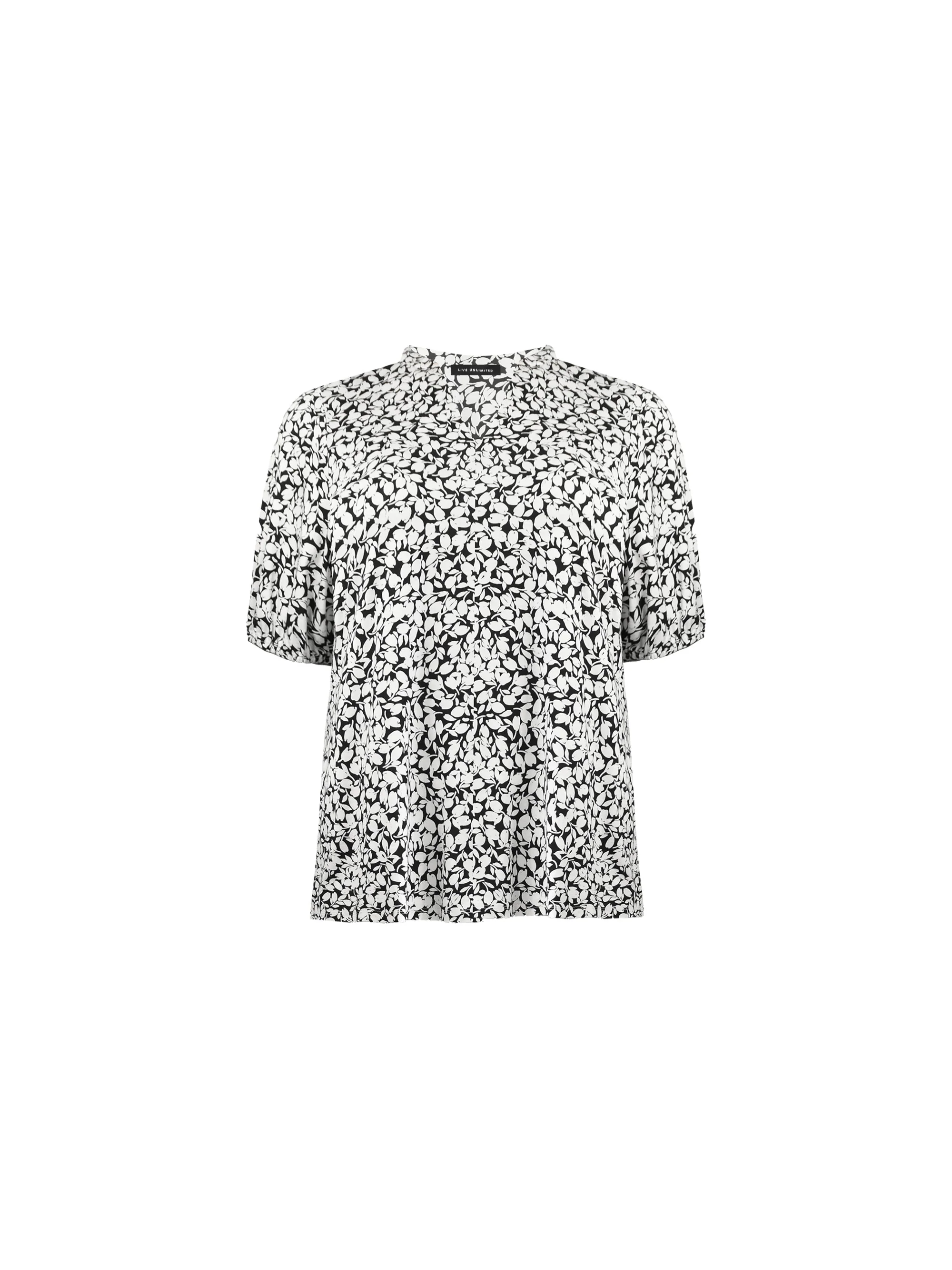 Mono Floral Jersey Blouse - Image 7