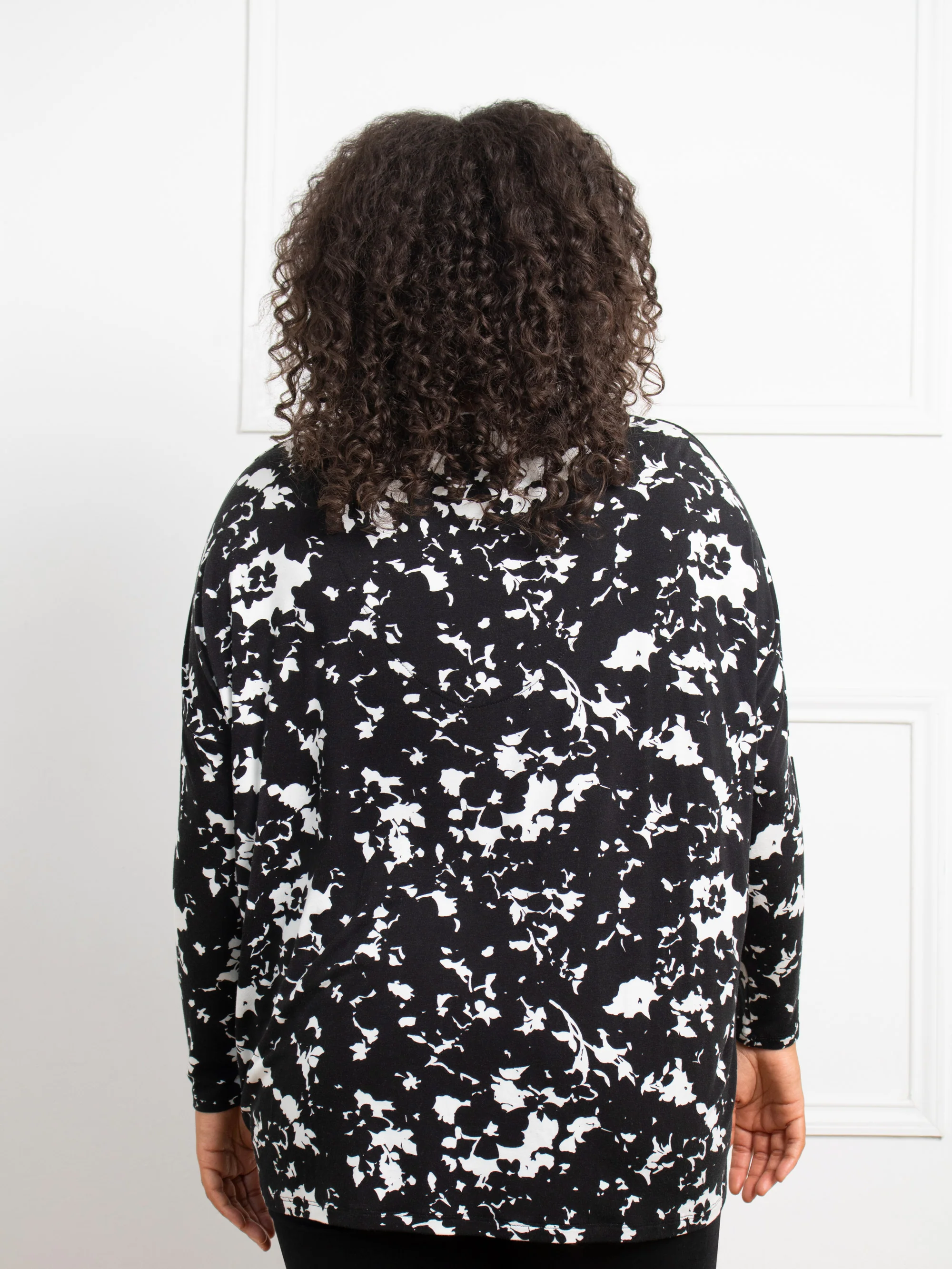 Mono Floral Jersey Longsleeve Top - Image 3