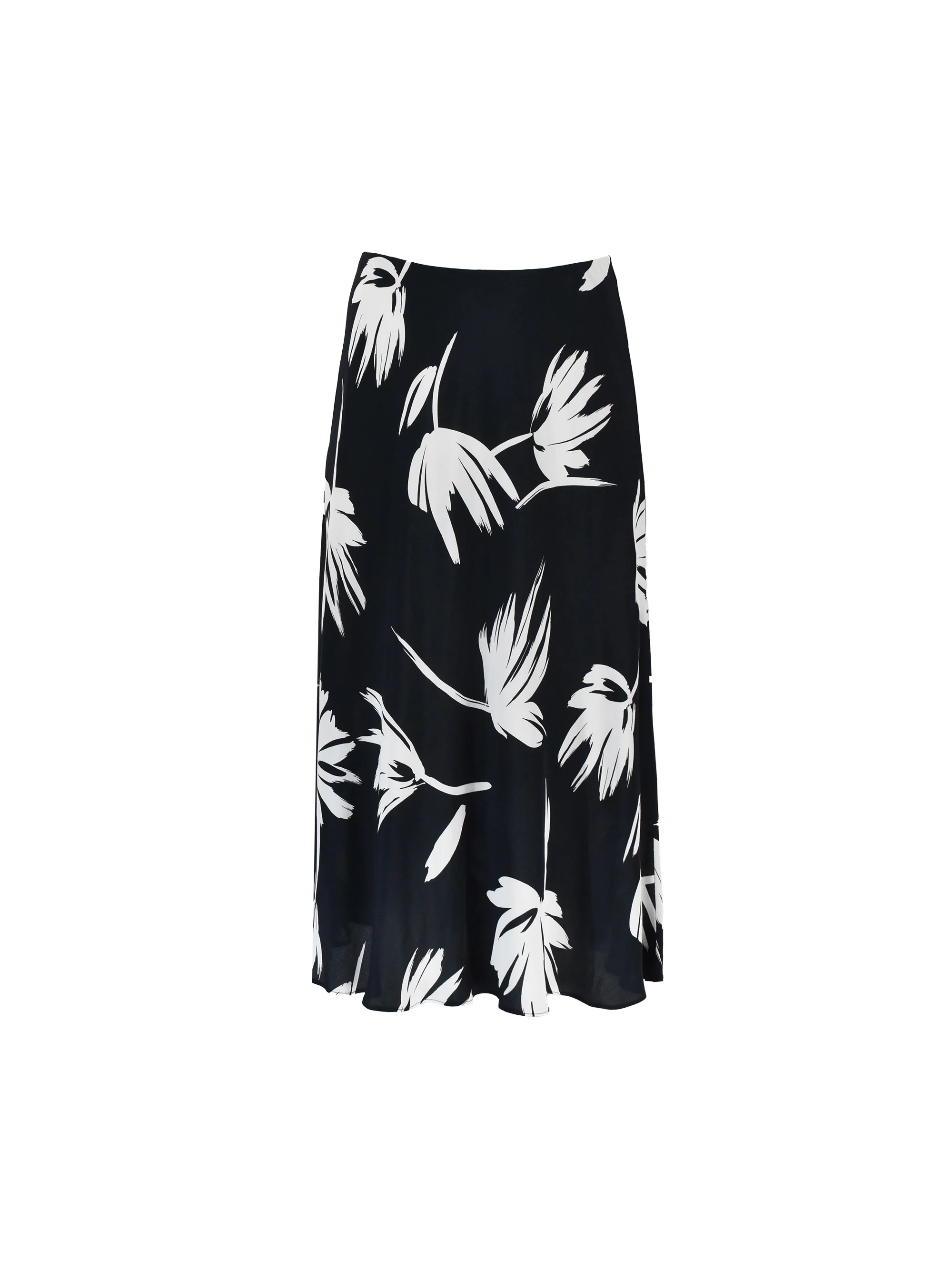 Mono Floral Print Bias Cut Skirt - Image 6