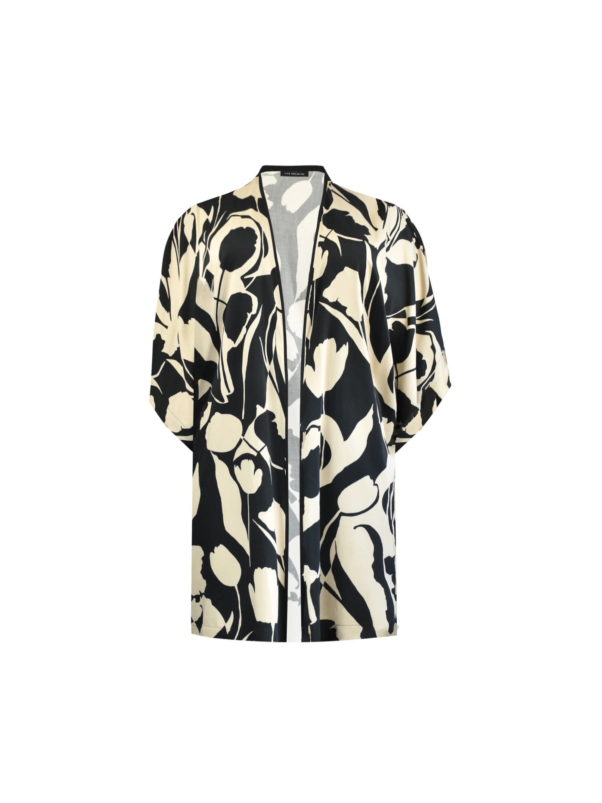Mono Floral Print Kimono - Image 6