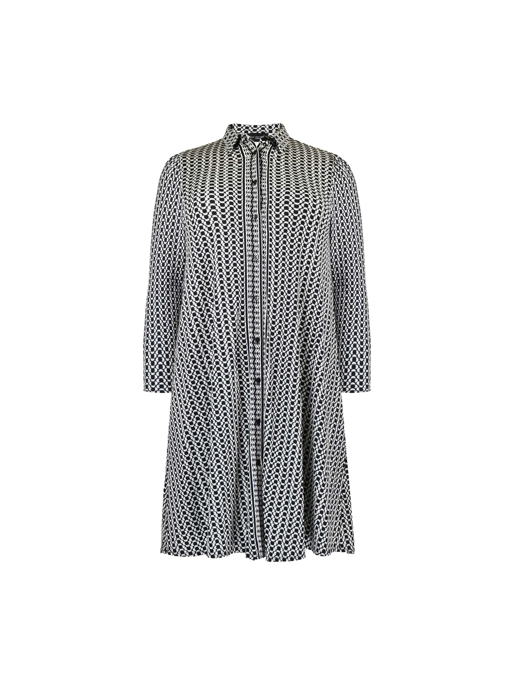 Mono Geo Print Jersey Relaxed Shirt Dress - Image 5