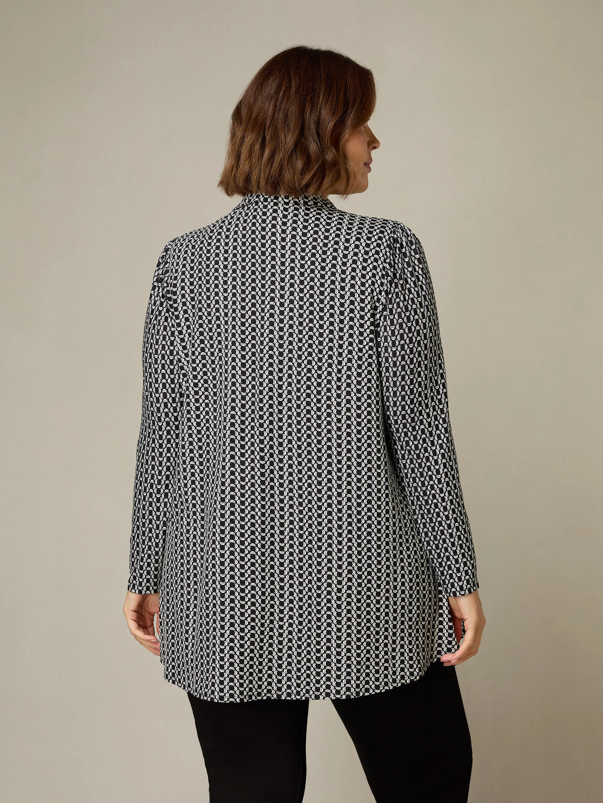 Mono Geo Print Jersey Shirt - Image 3