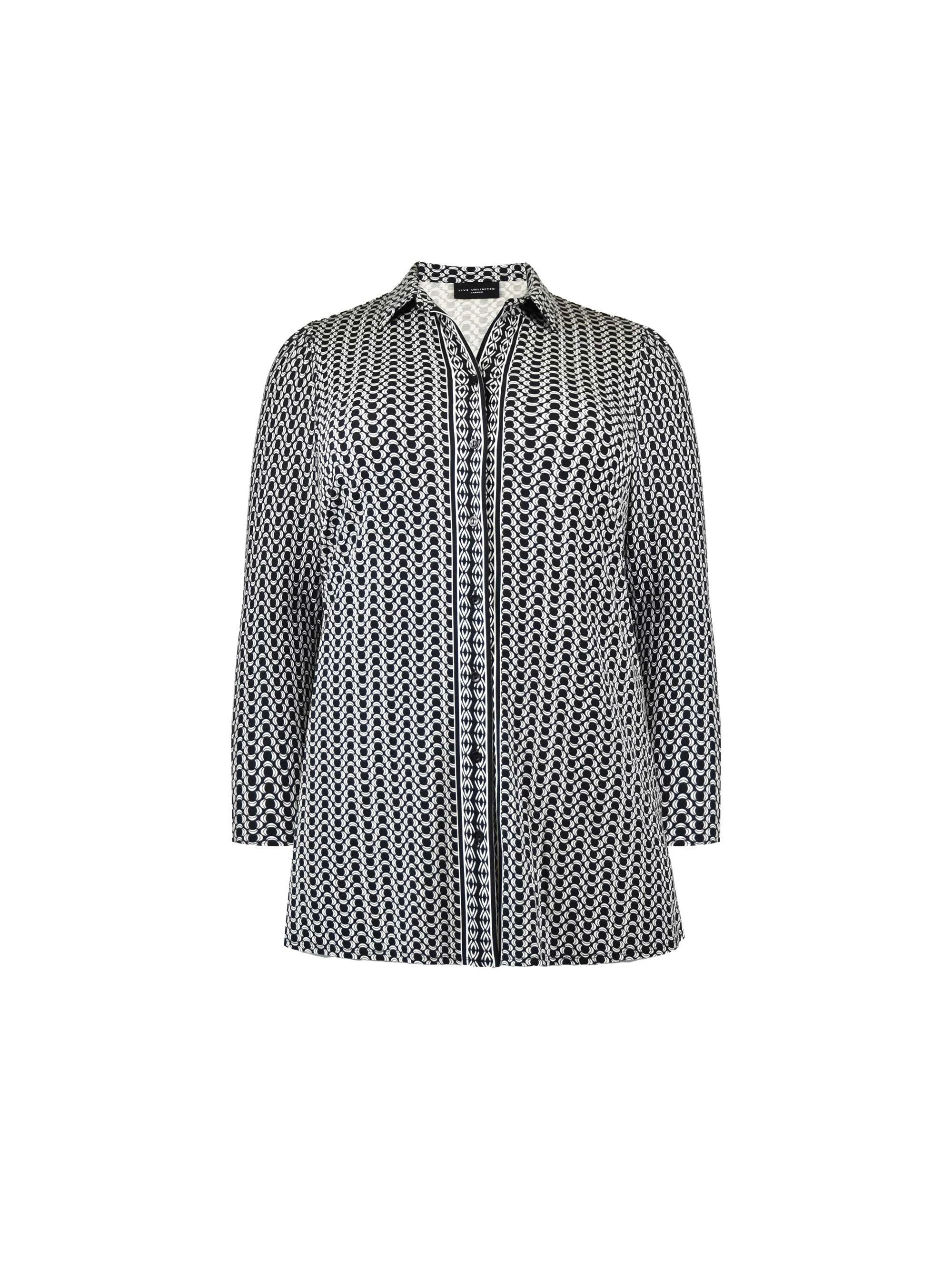 Mono Geo Print Jersey Shirt - Image 5