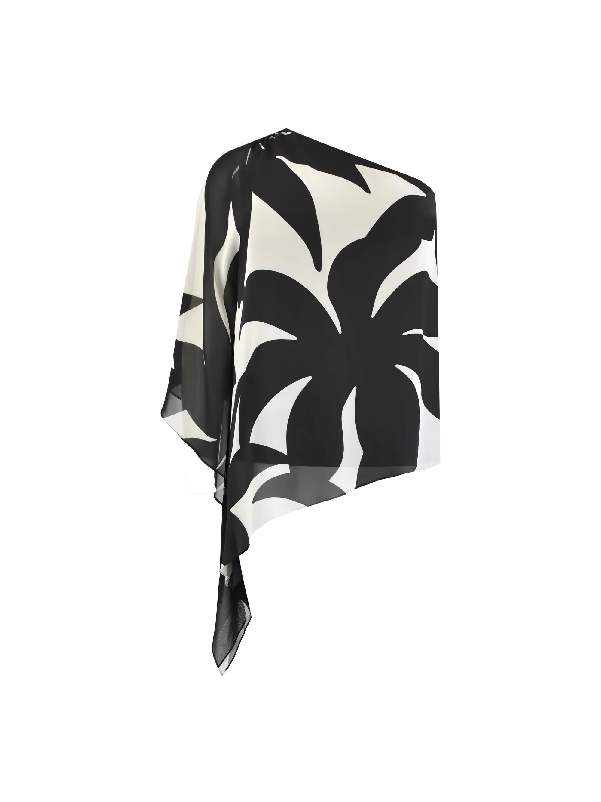 Mono Geo Print One Shoulder Overlay Top - Image 7
