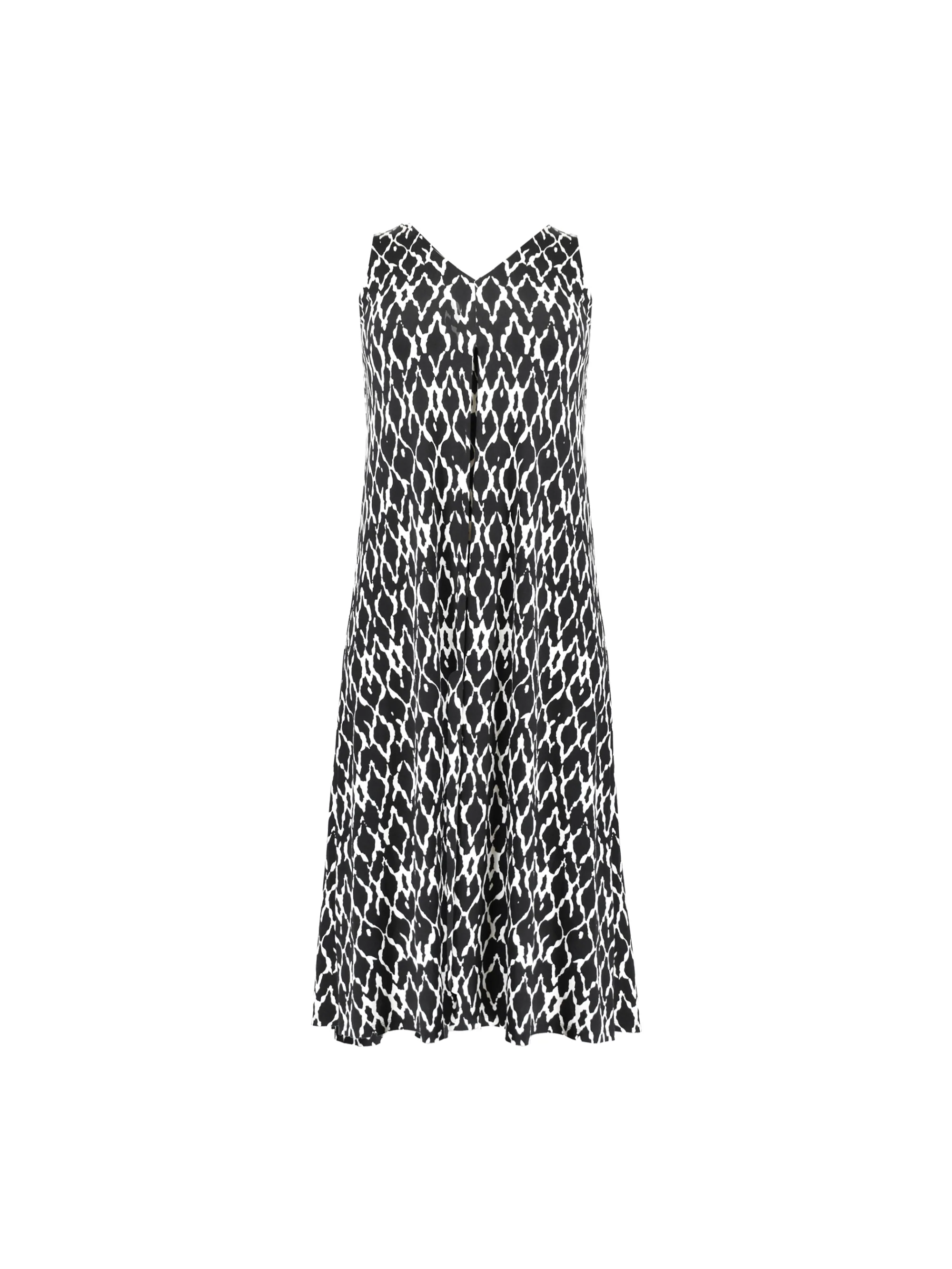 Mono Ikat Print Jersey Relaxed Midaxi Dress - Image 6