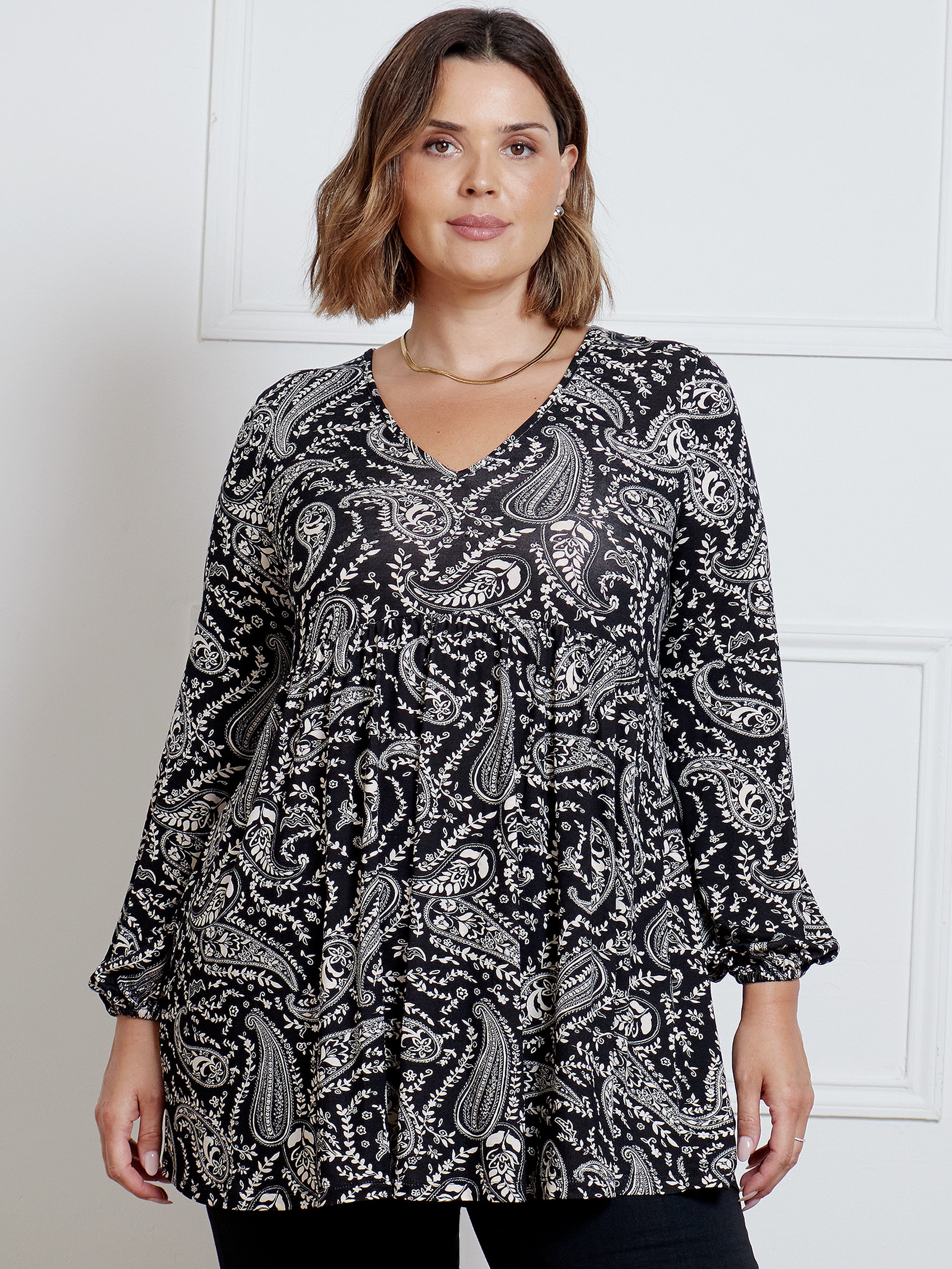 Mono Paisley Smock Style Tunic - Image 2