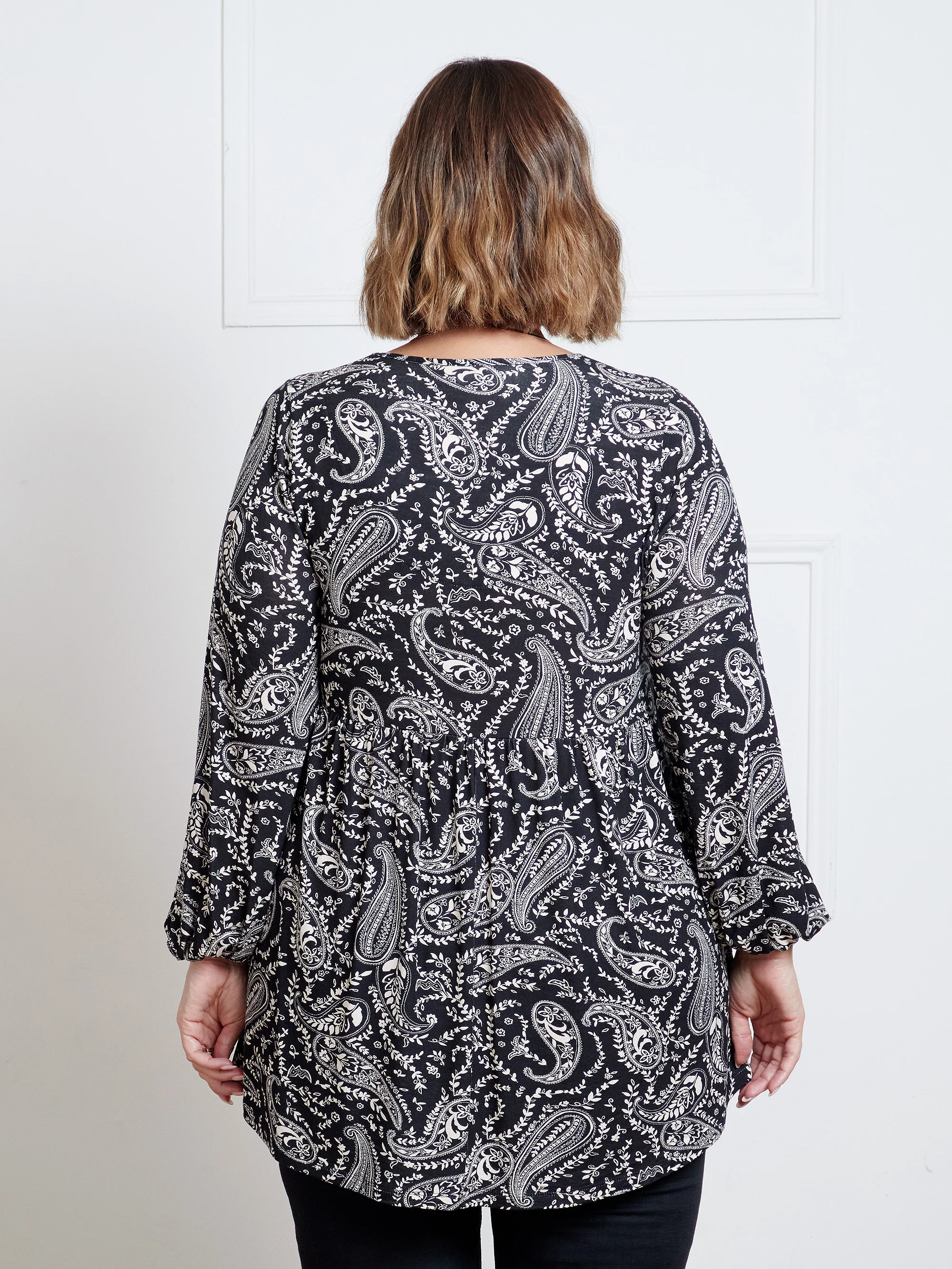 Mono Paisley Smock Style Tunic - Image 4