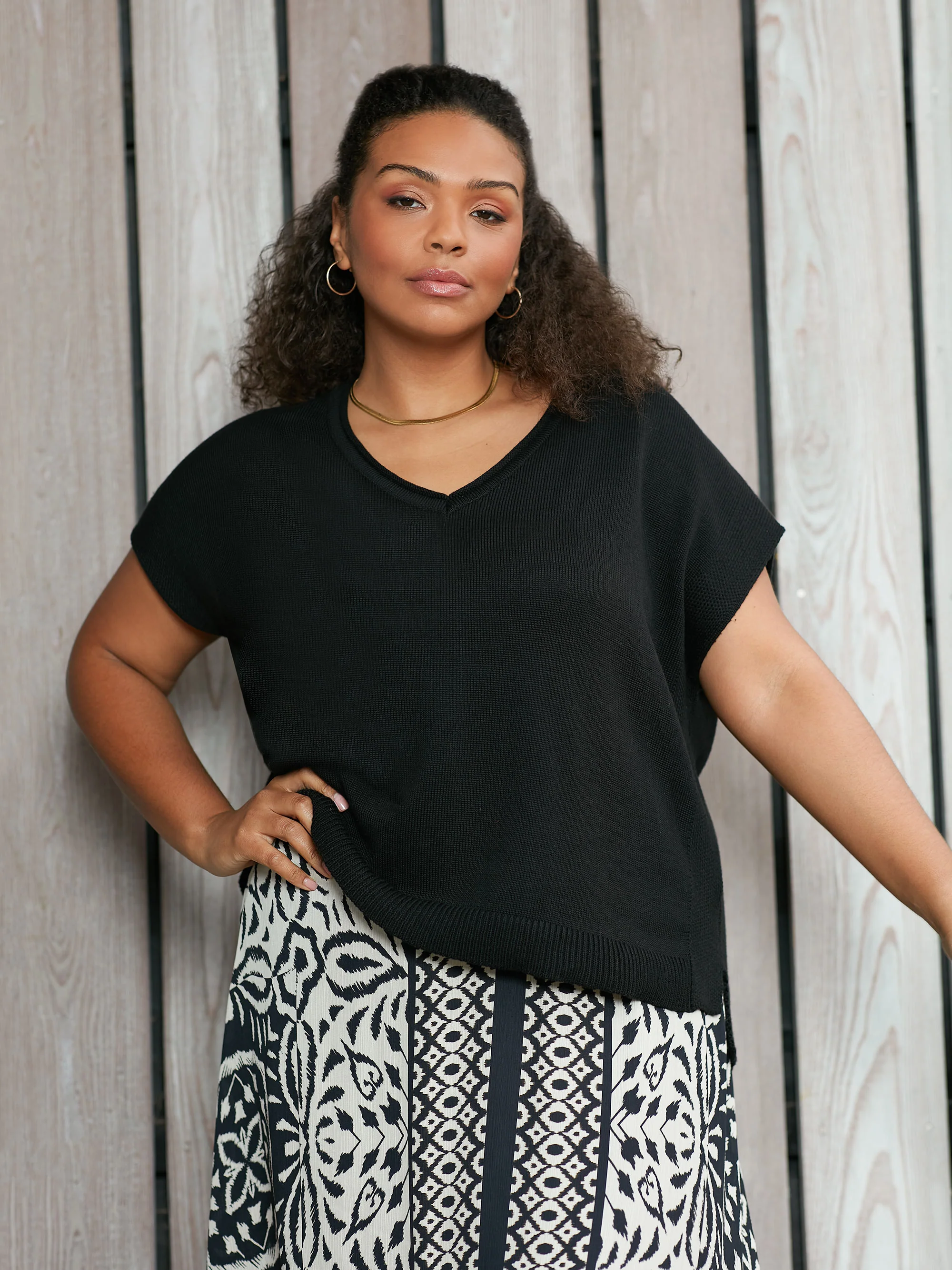 Mono Placement Print Hanky Hem Skirt - Image 7