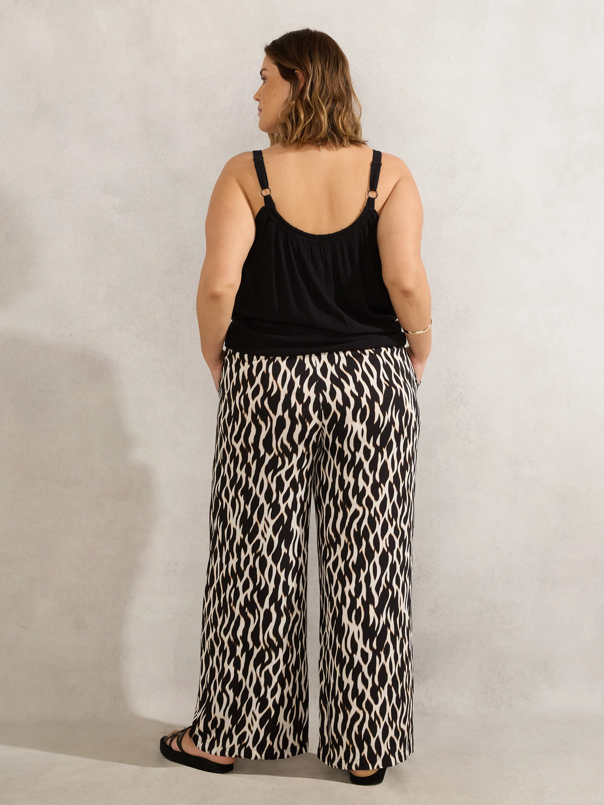 Mono Print Wide Leg Trouser - Image 5