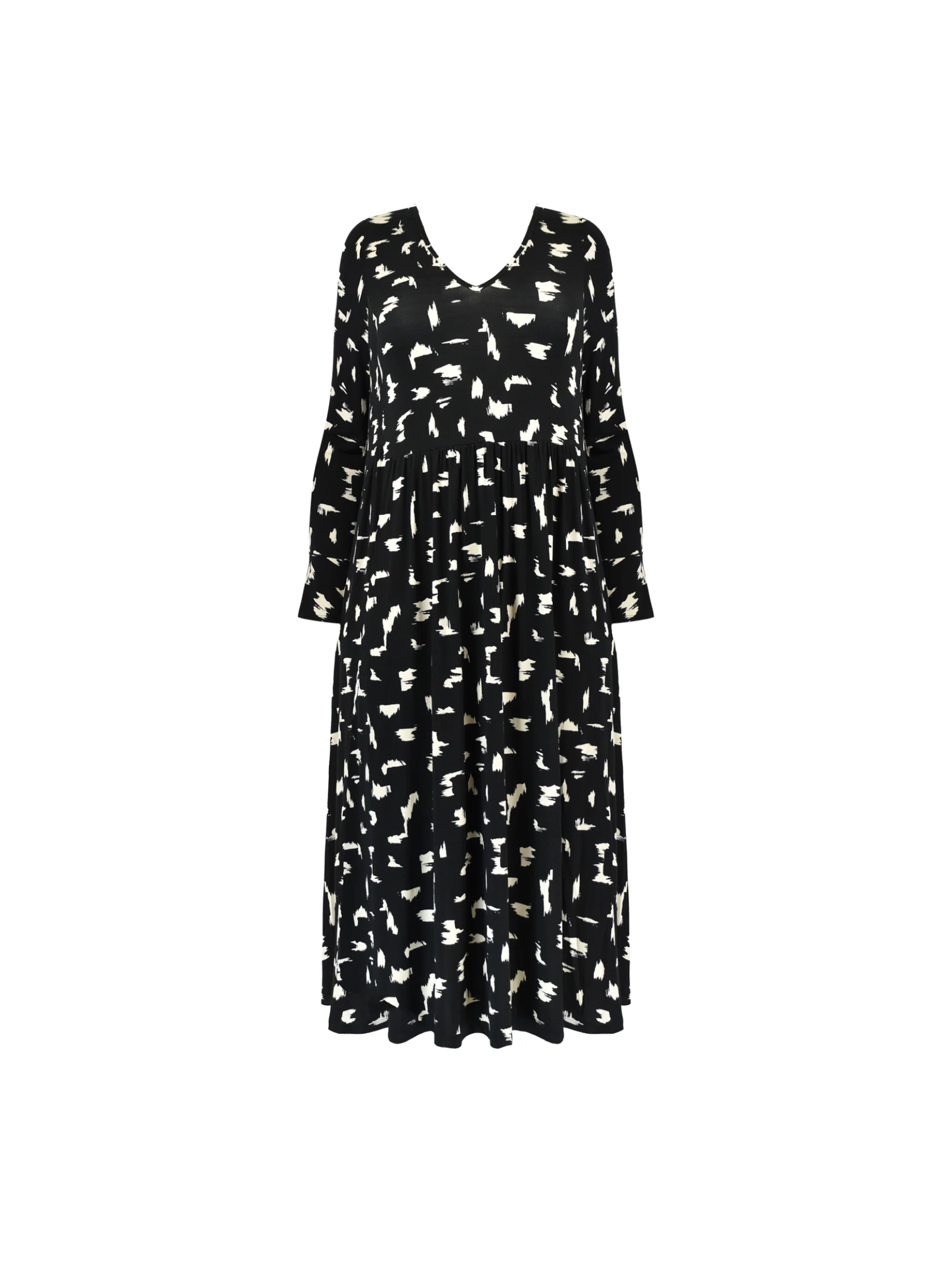 Mono Smudge Print Jersey Midi Dress - Image 8