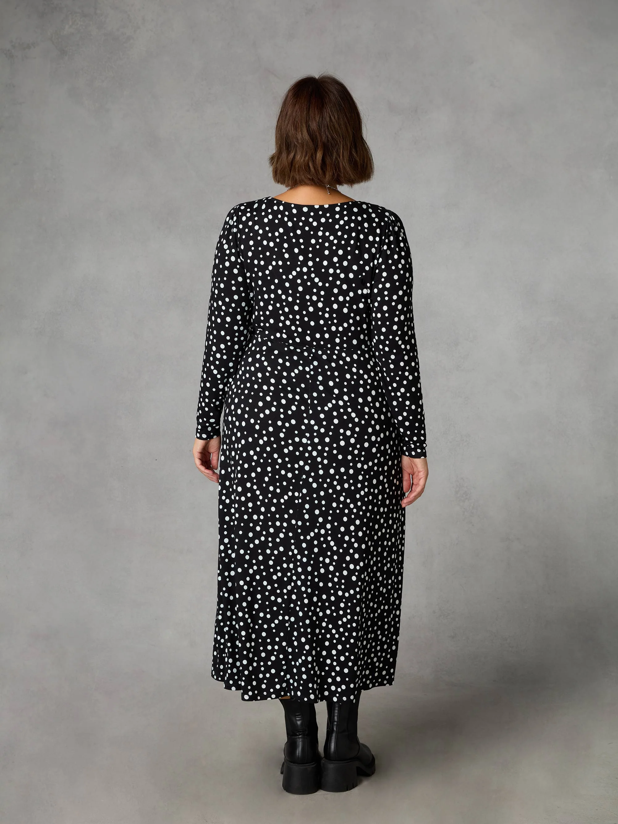 Mono Spot Empire Seam Midi Dress - Image 6