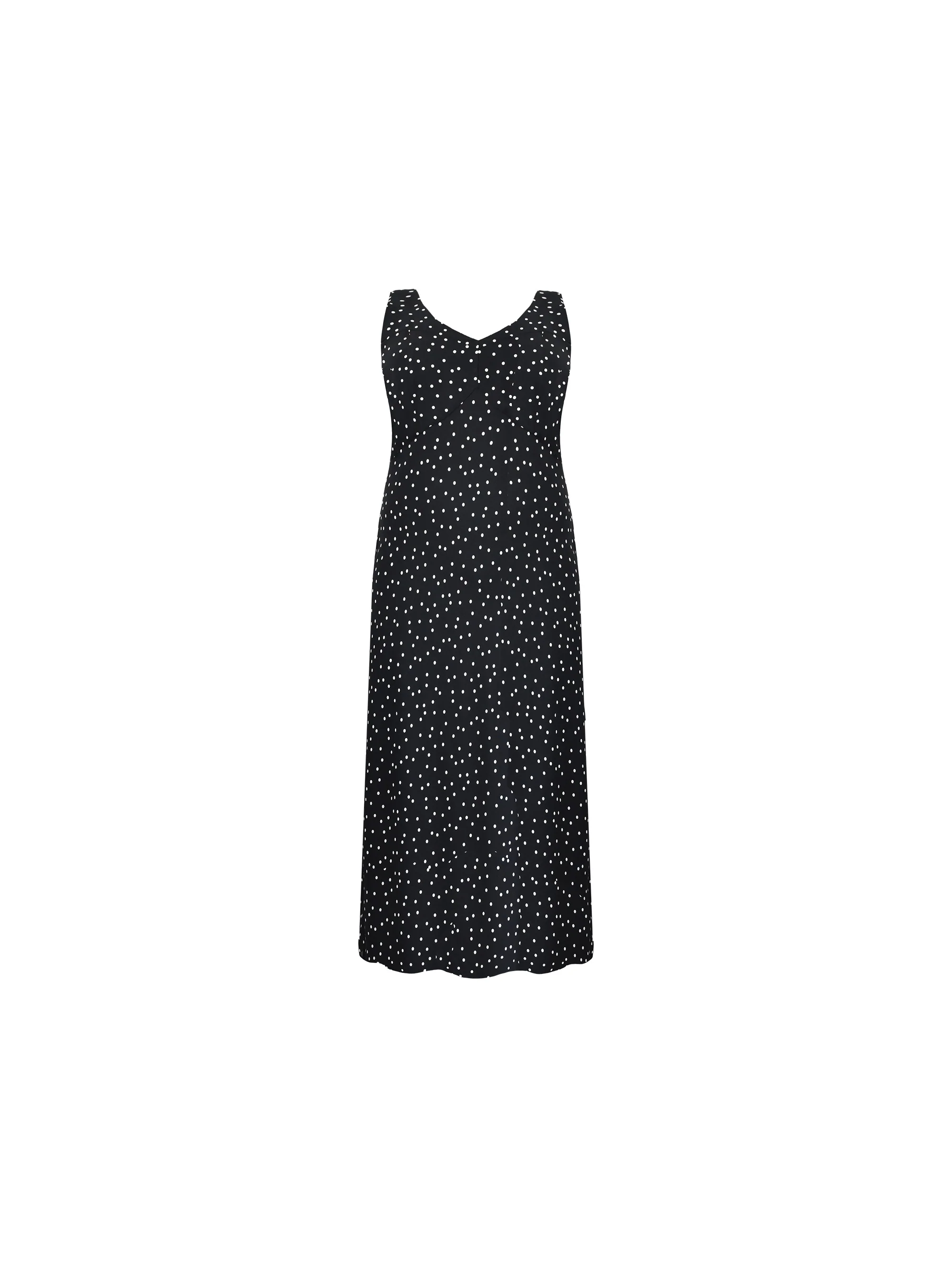 Mono Spot Print Bias Cut Bustier Dress - Image 7