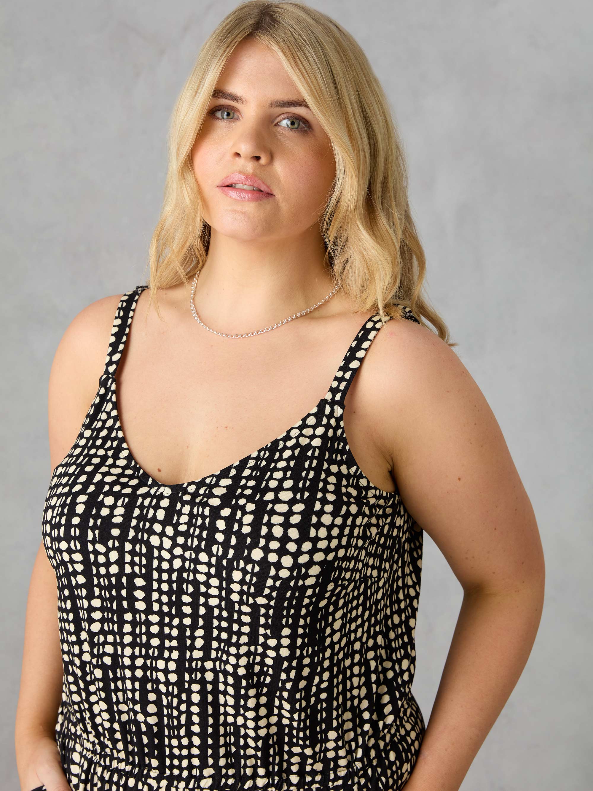 Mono Spot Print Jersey Jumpsuit - Image 4