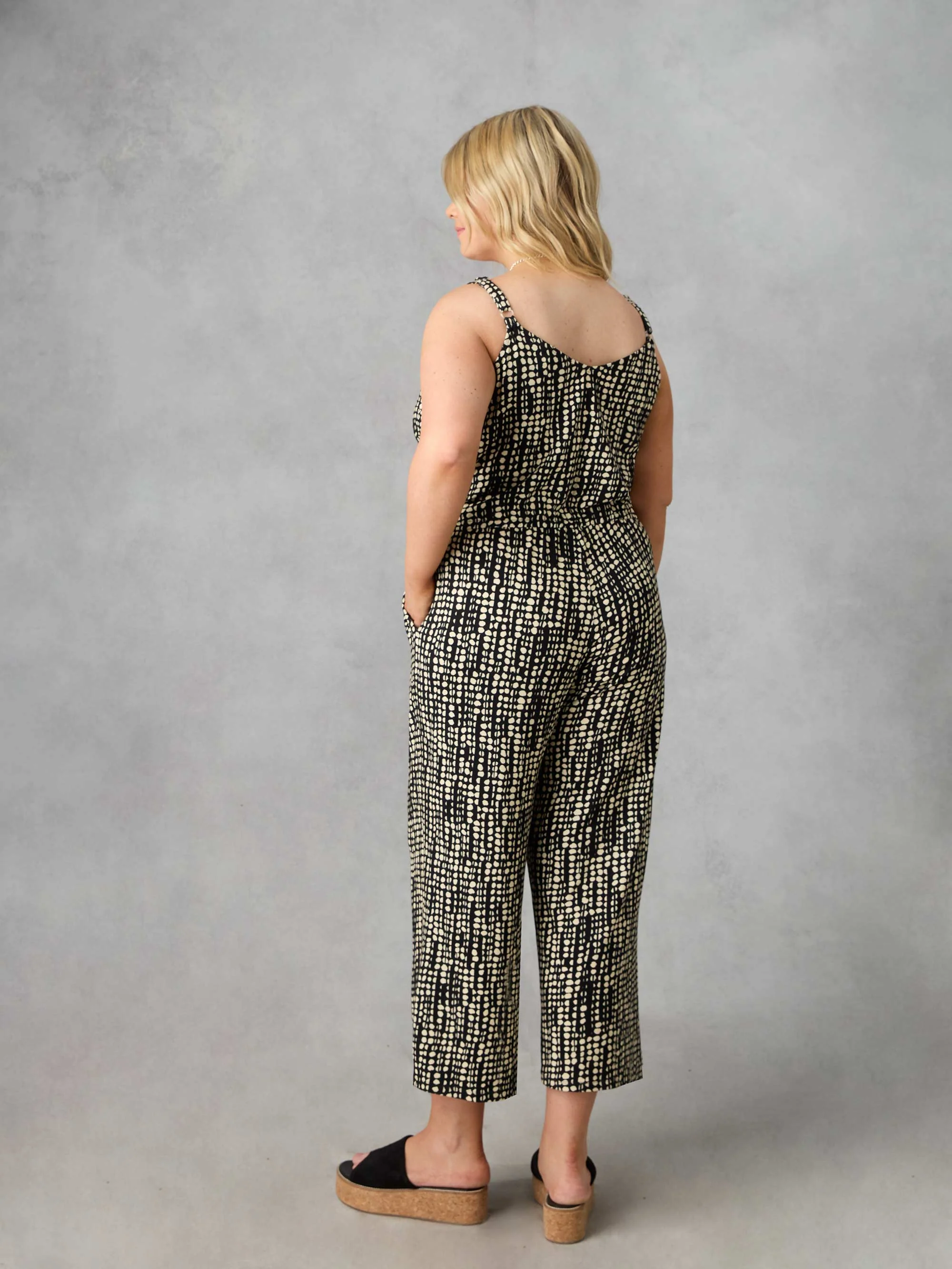 Mono Spot Print Jersey Jumpsuit - Image 6