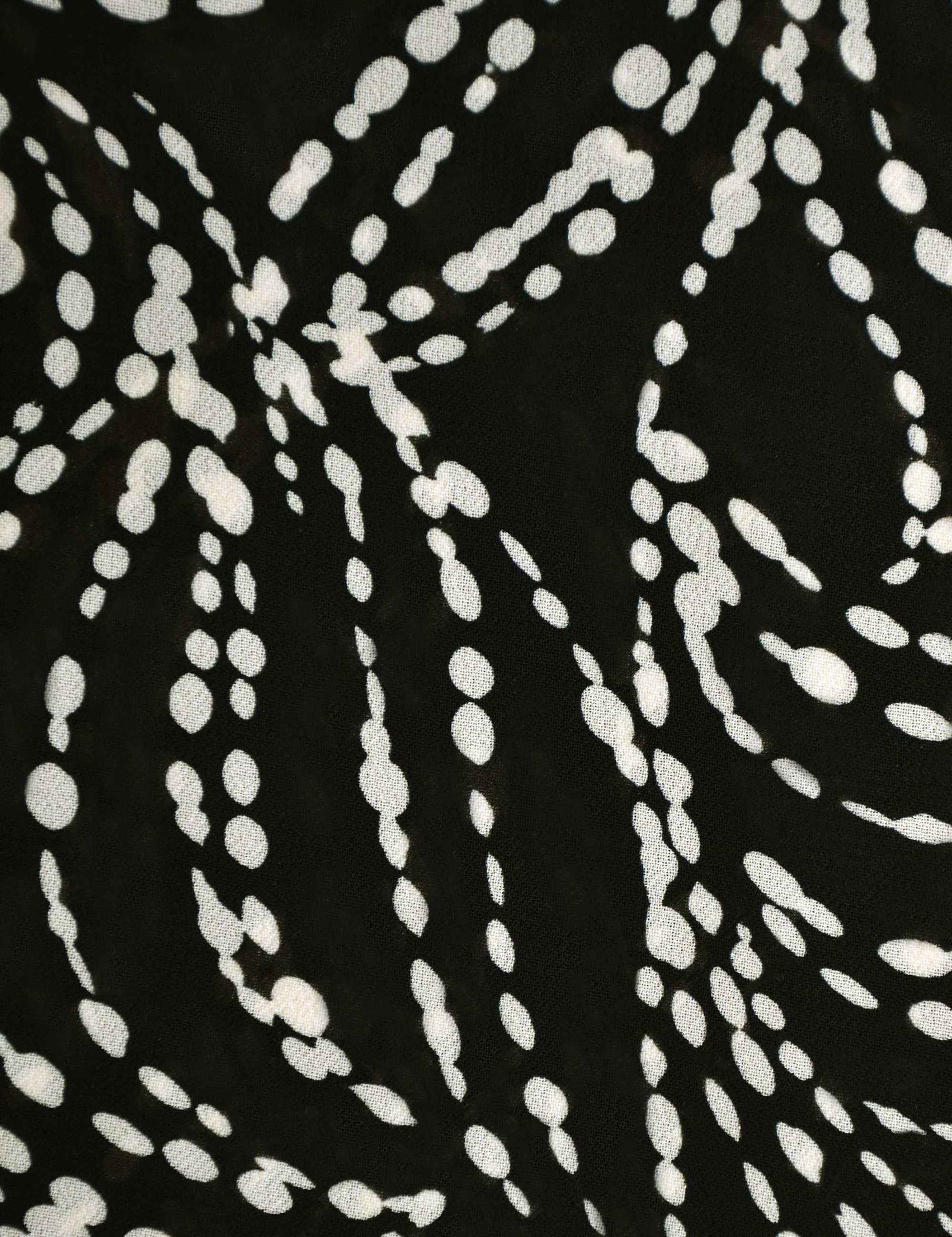 Mono Spot Print Ruffle Neck Blouse - Image 6