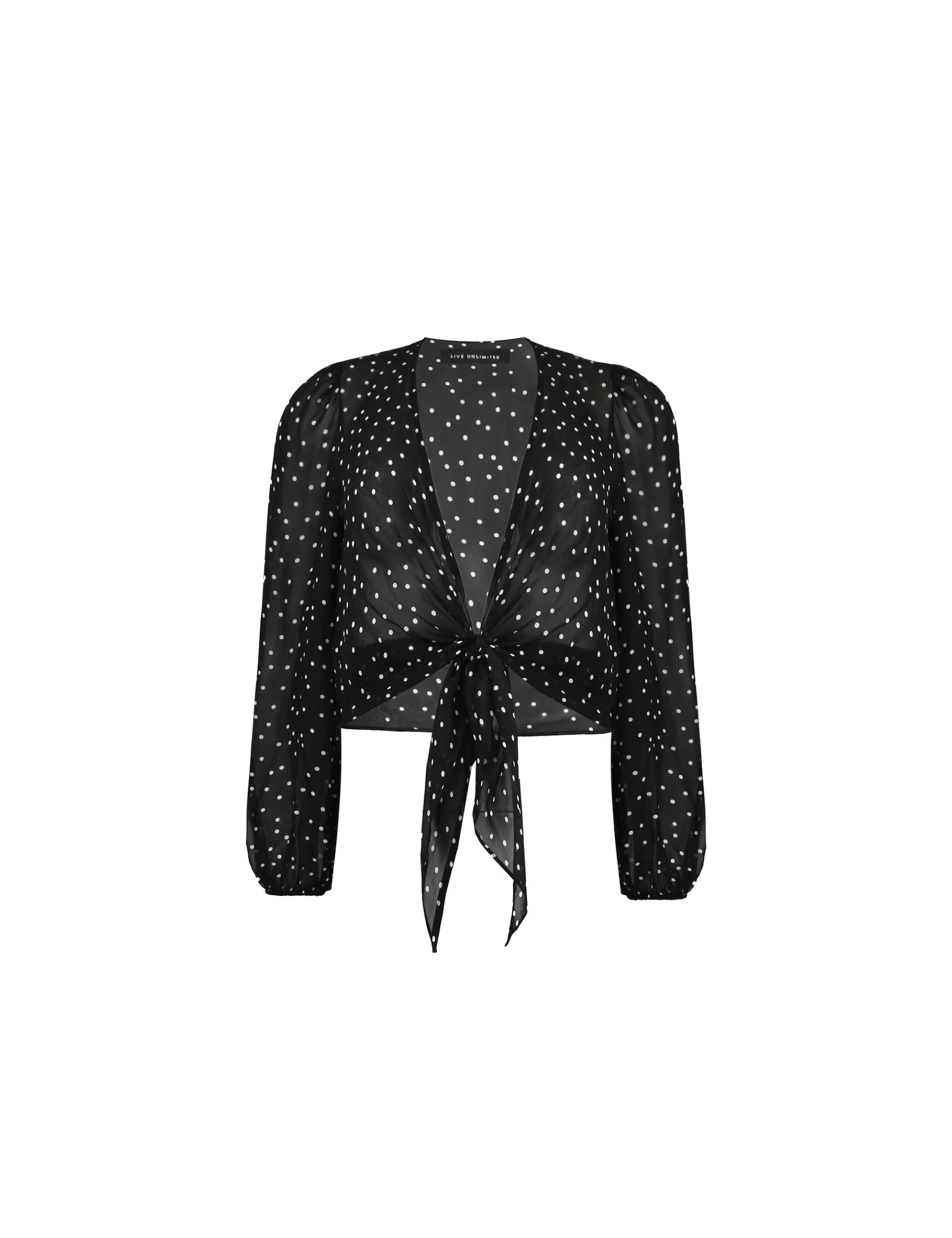 Mono Spot Print Tie Front Cover Up - Image 5