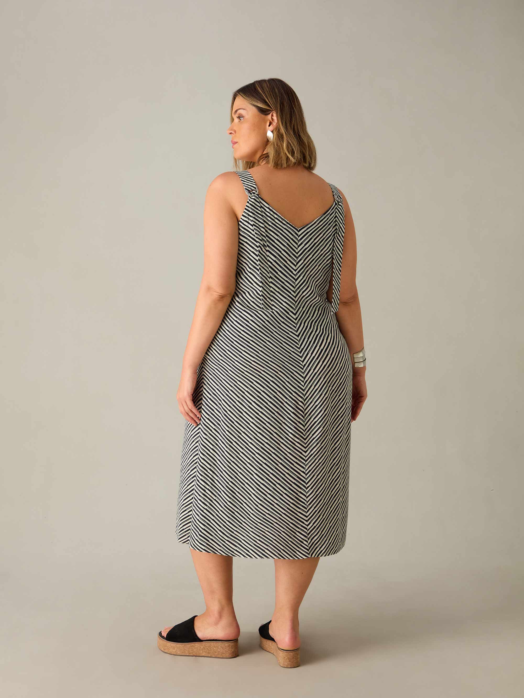 Mono Stripe D-Ring Midi Dress - Image 3
