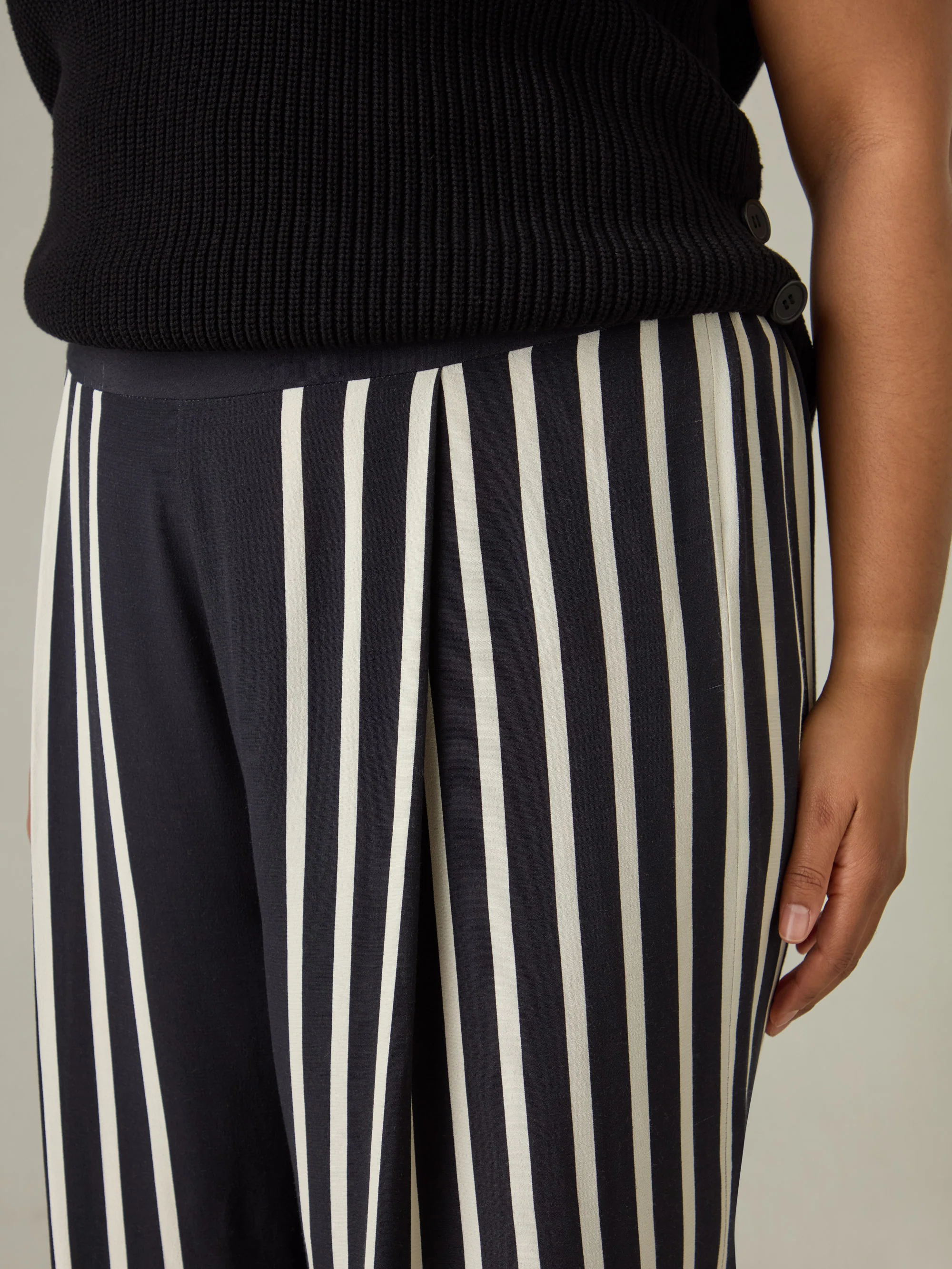 Mono Stripe Wide Leg Trouser - Image 5