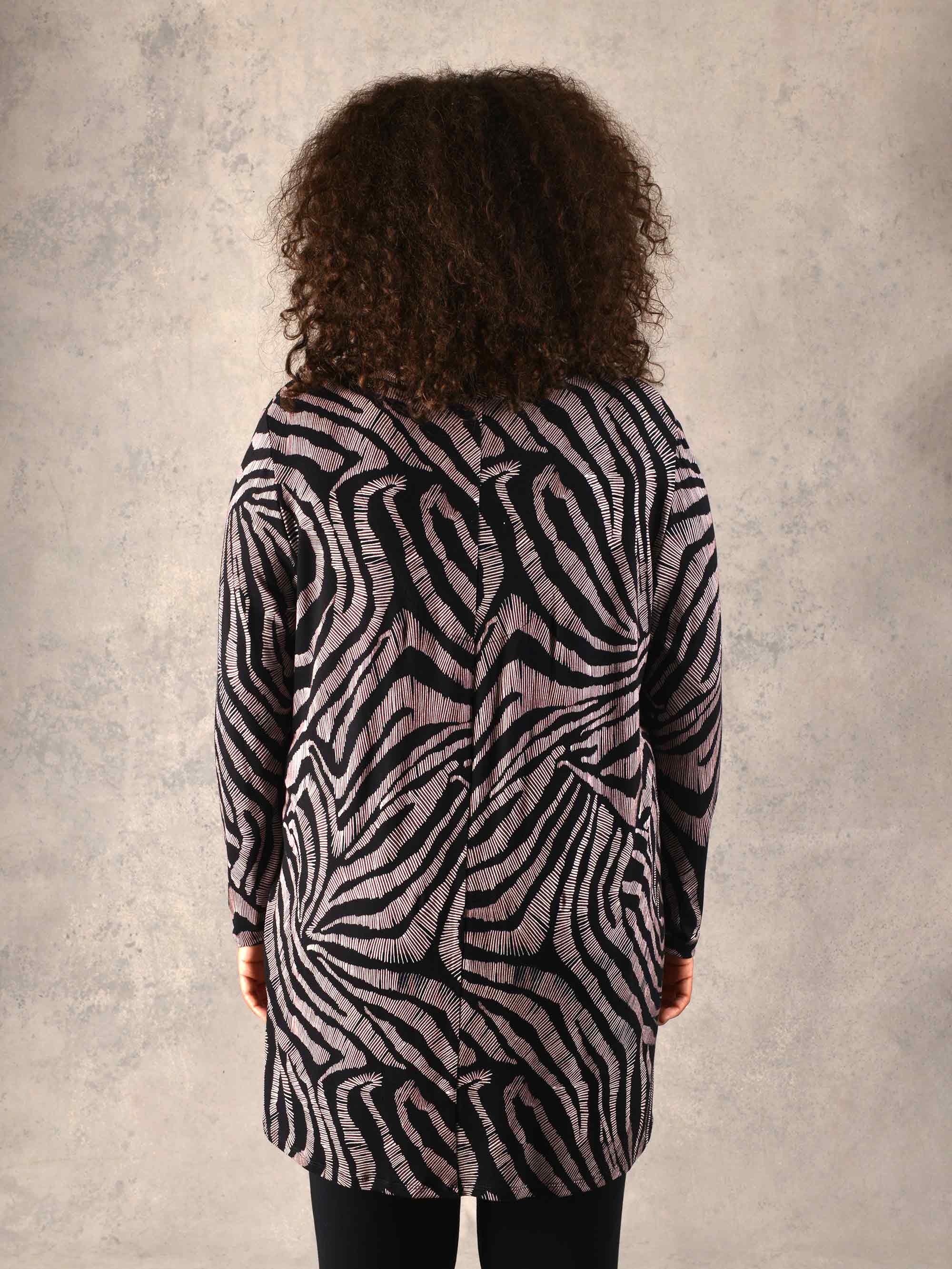 Mono Wave Print Jersey Longline Shirt - Image 3