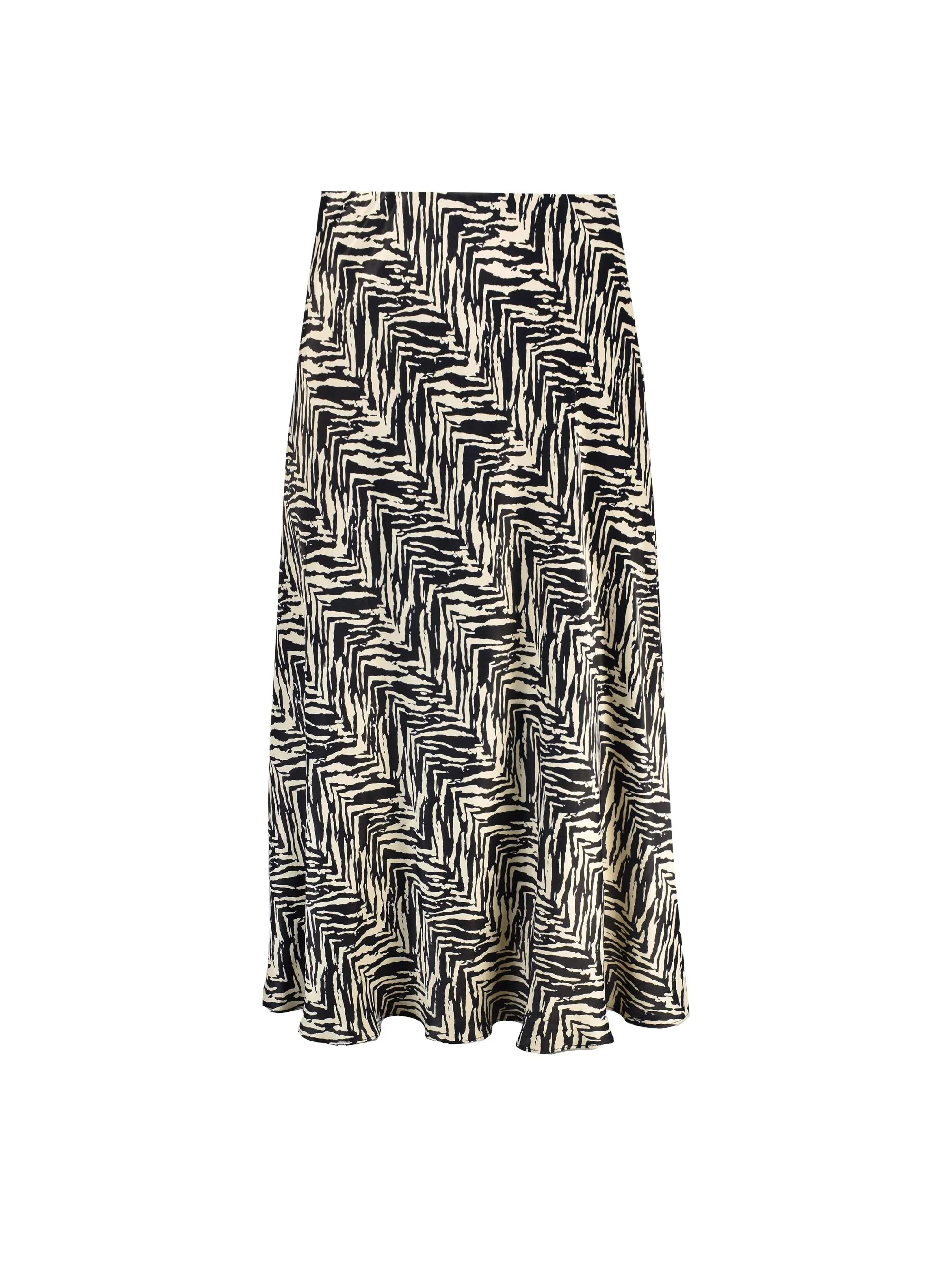 Mono Zebra Print Bias Cut Skirt - Image 7