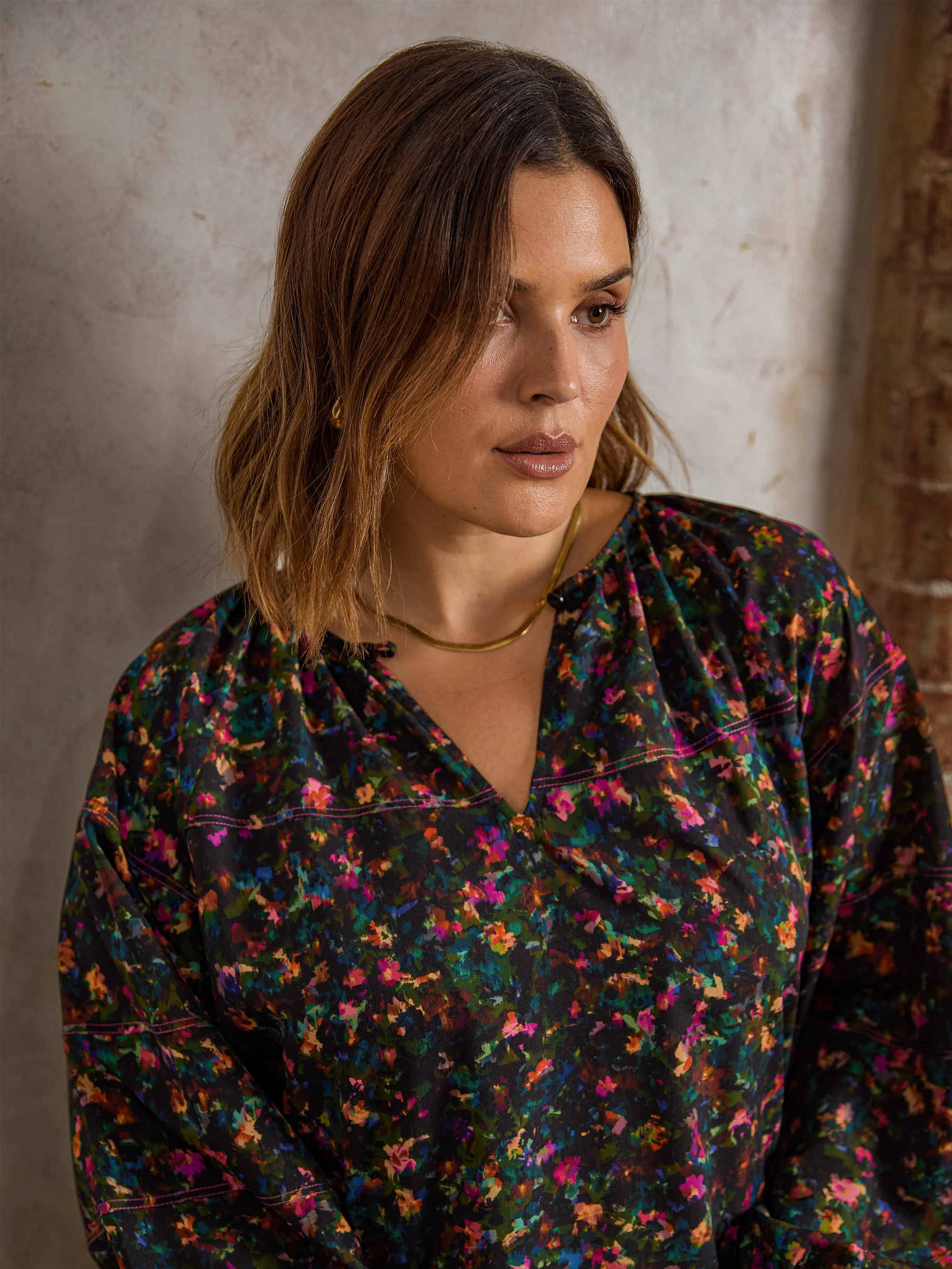 Multi Colour Ditsy Midi Dress - Image 7