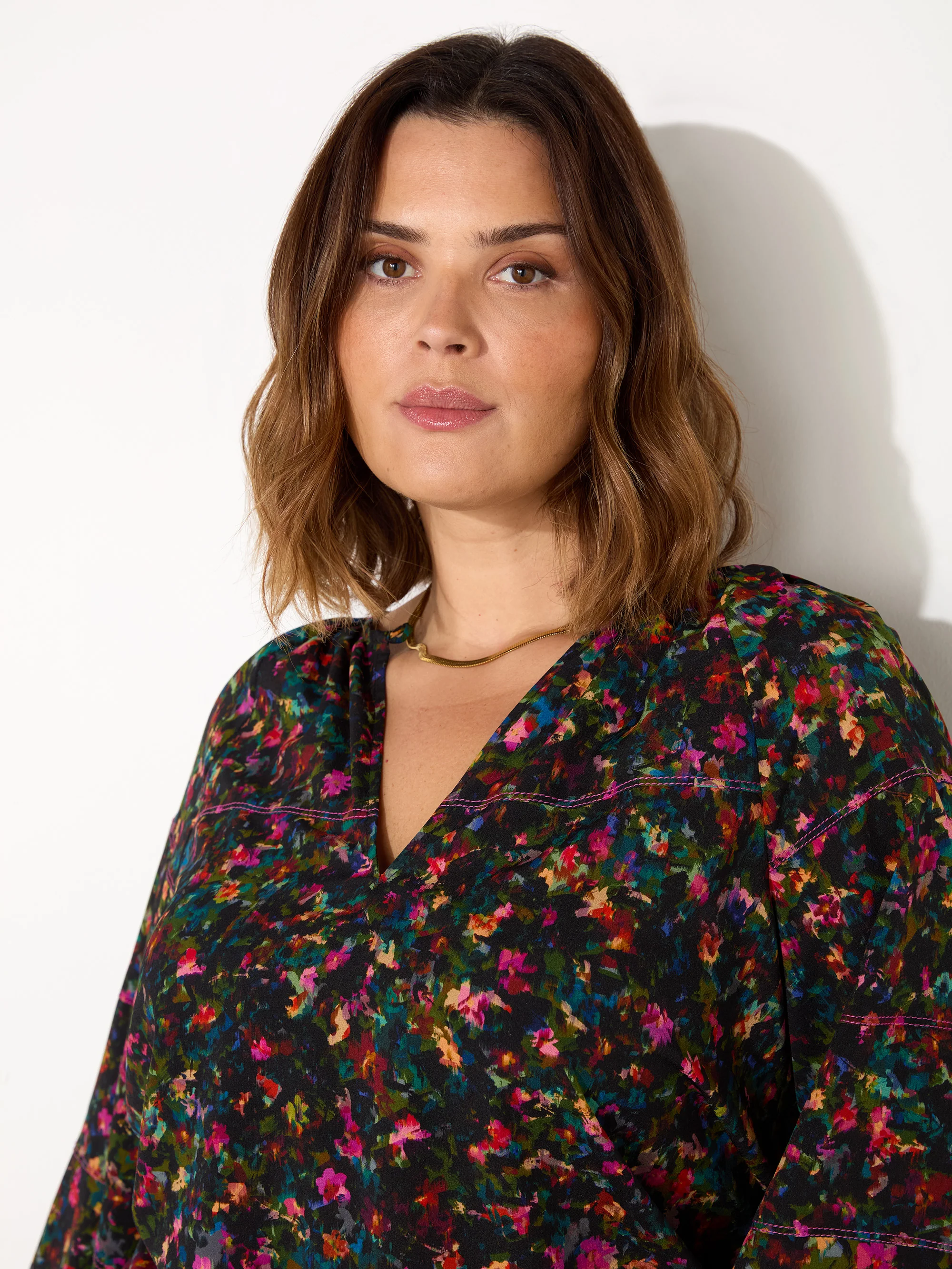 Multi Colour Ditsy Raglan Sleeve Blouse - Image 3