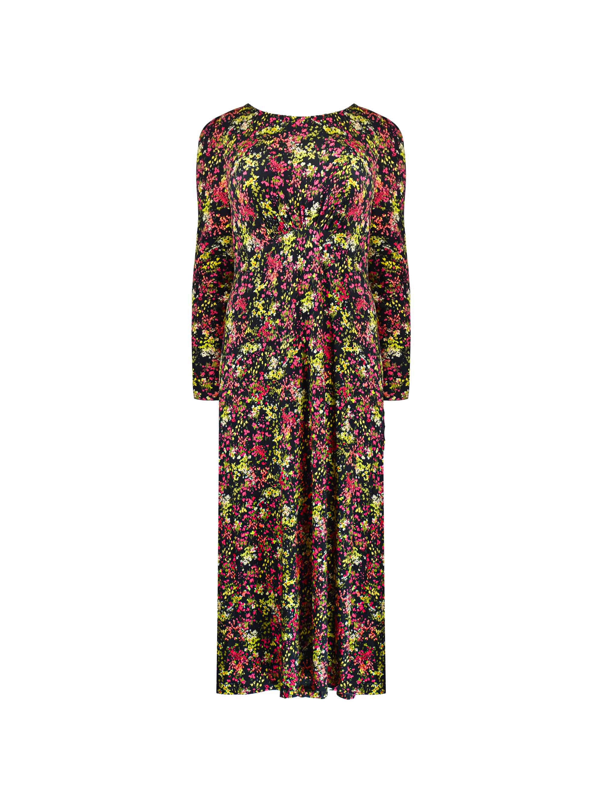 Multi Ditsy Empire Seam Midi Dress - Image 5