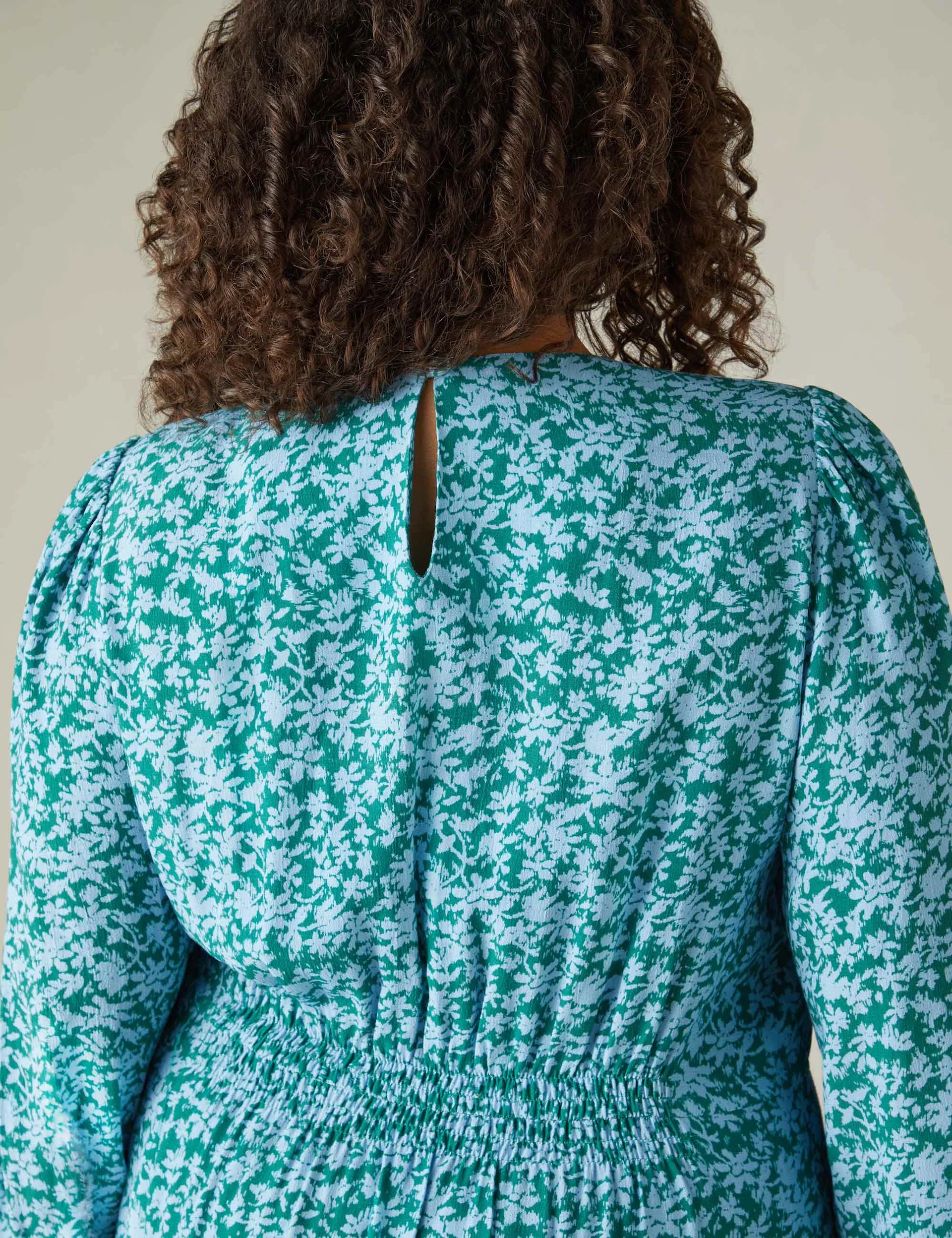 Multi Ditsy Print Tiered Midaxi Dress - Image 2