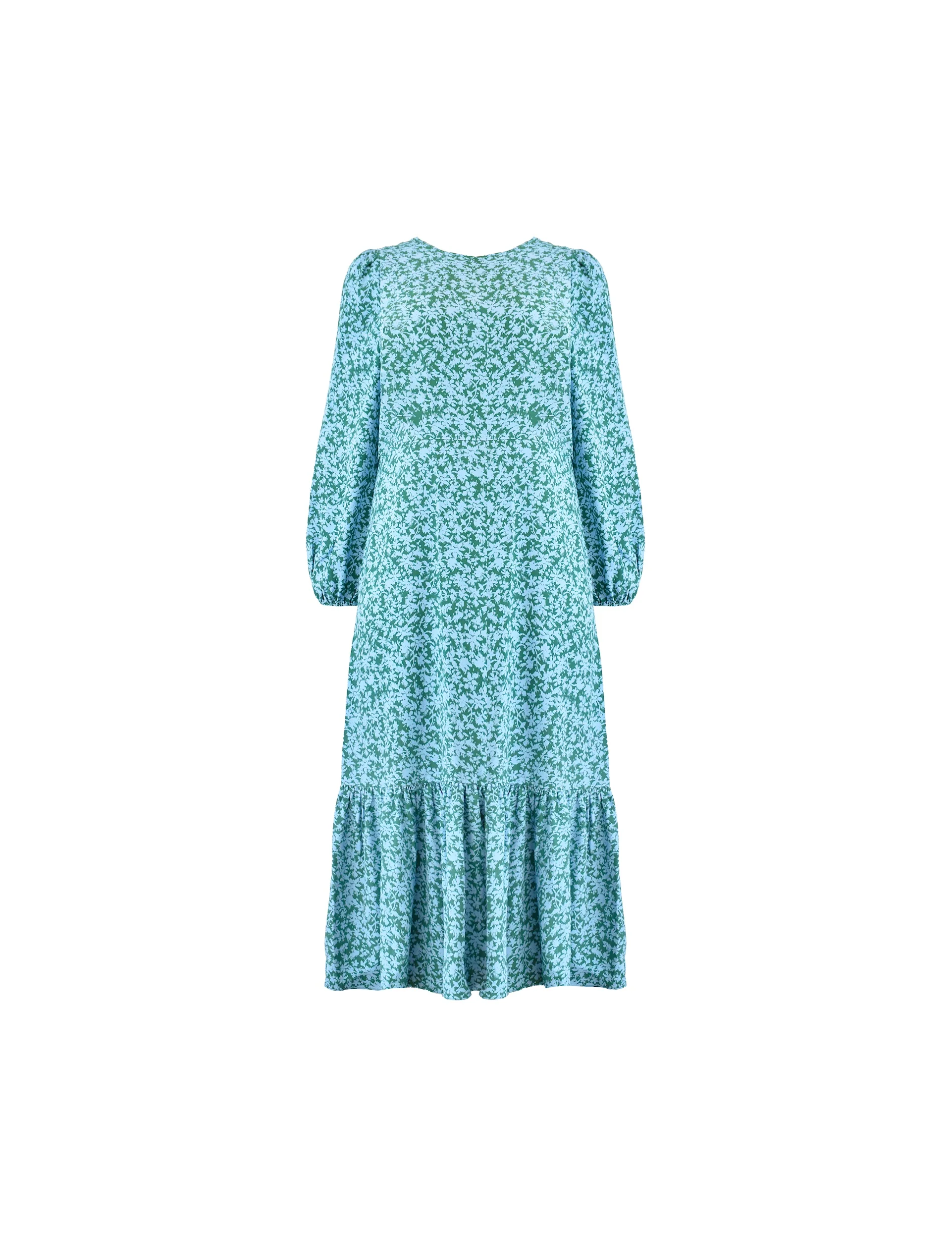 Multi Ditsy Print Tiered Midaxi Dress - Image 5
