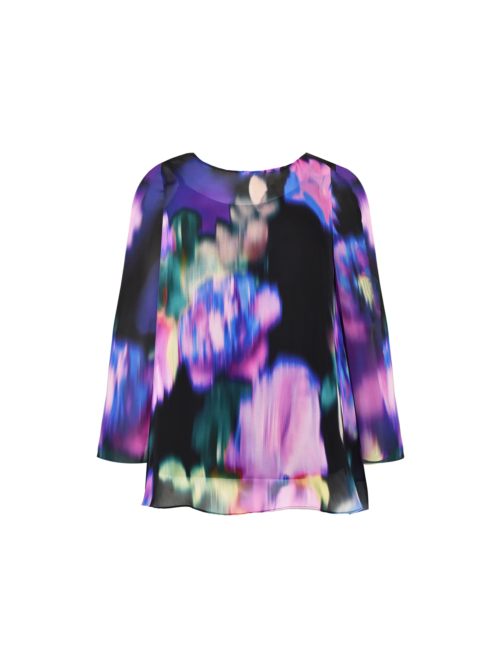 Multi Floral Print Chiffon High Low Top - Image 7
