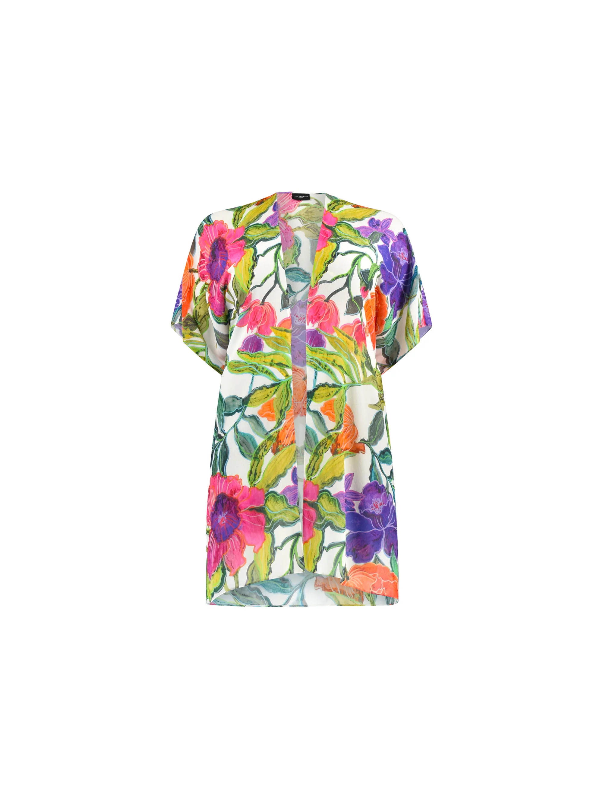 Multi Floral Print Longline Kimono - Image 5