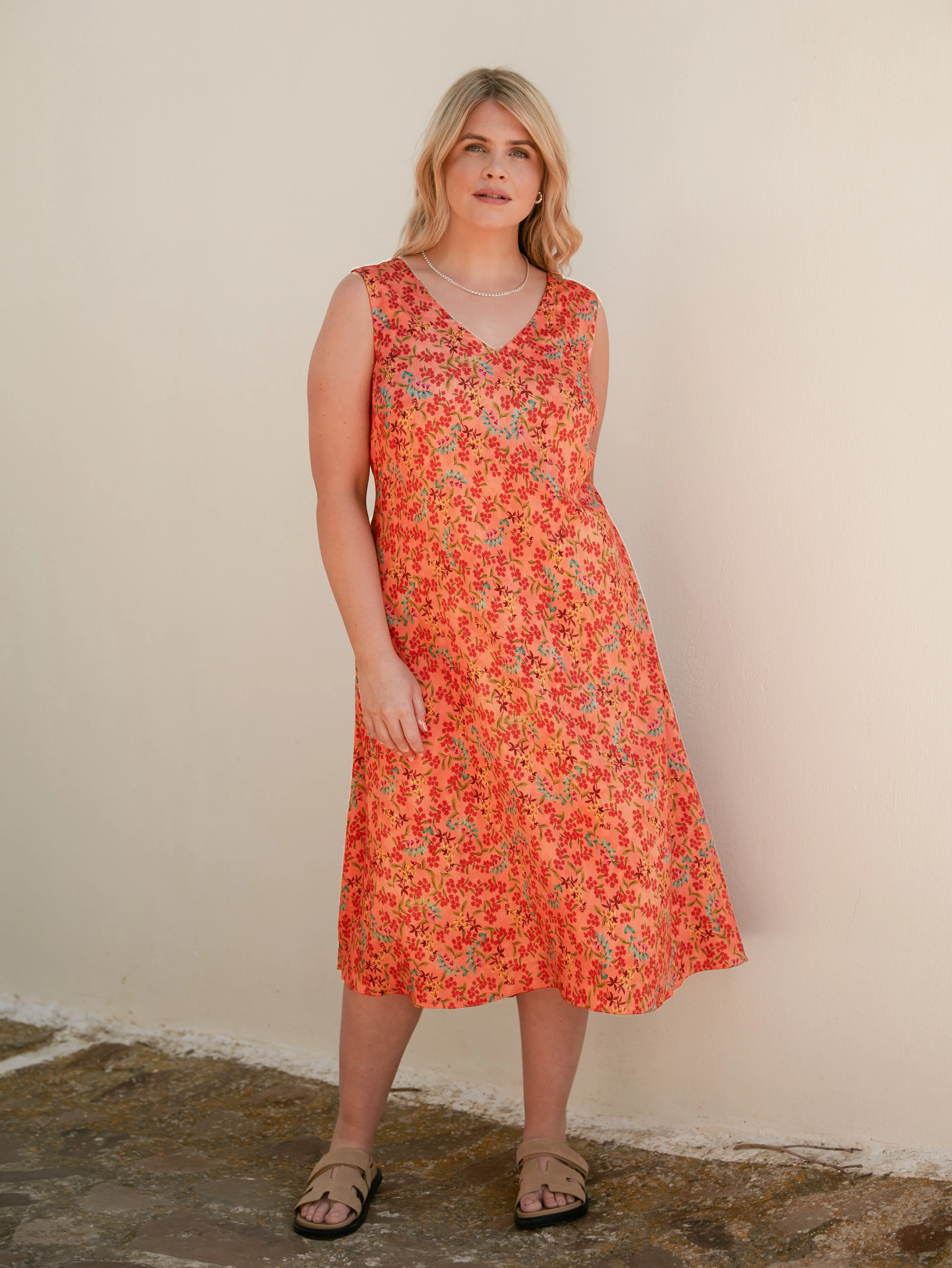 Multi Floral Sleeveless Midi Dress - Image 2