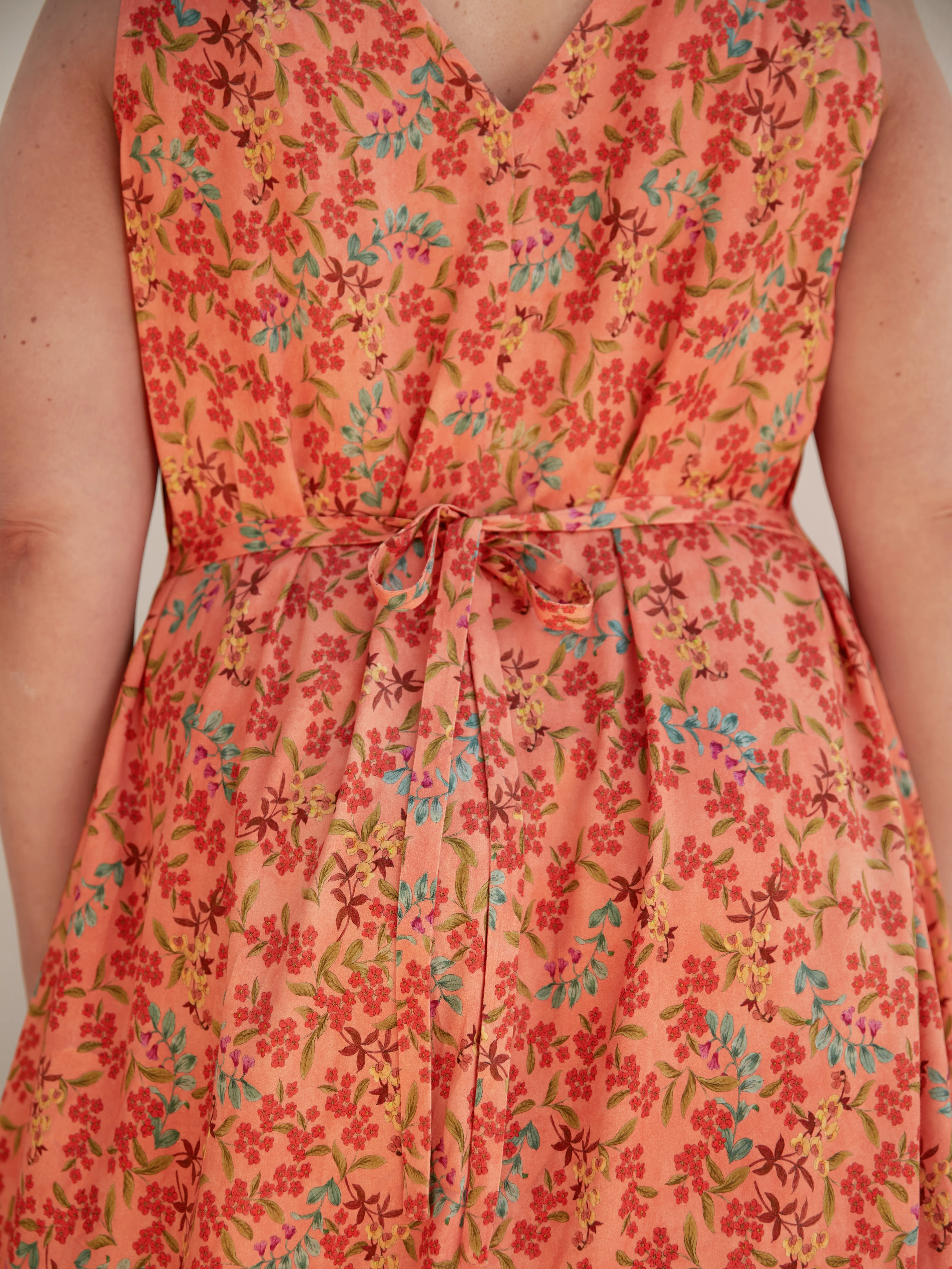 Multi Floral Sleeveless Midi Dress - Image 3