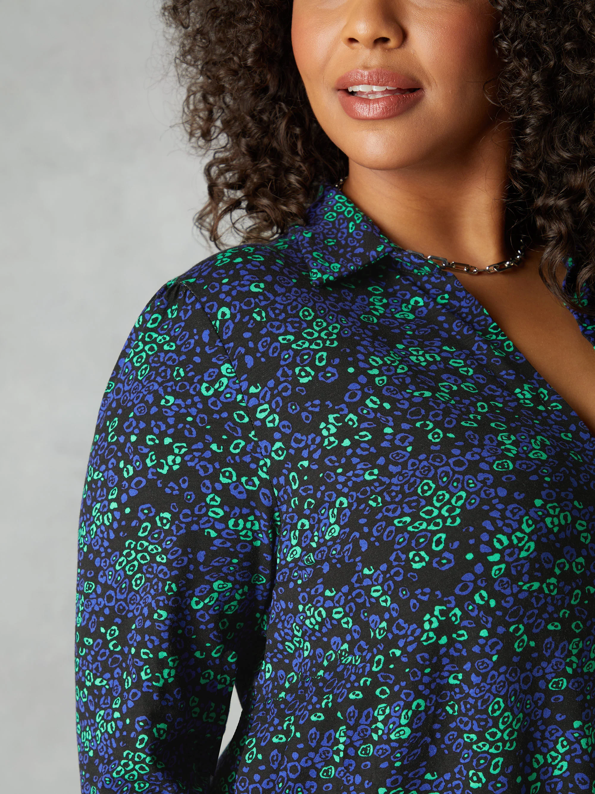 Multi Leopard Print Jersey 3/4 Sleeve Shirt - Image 4