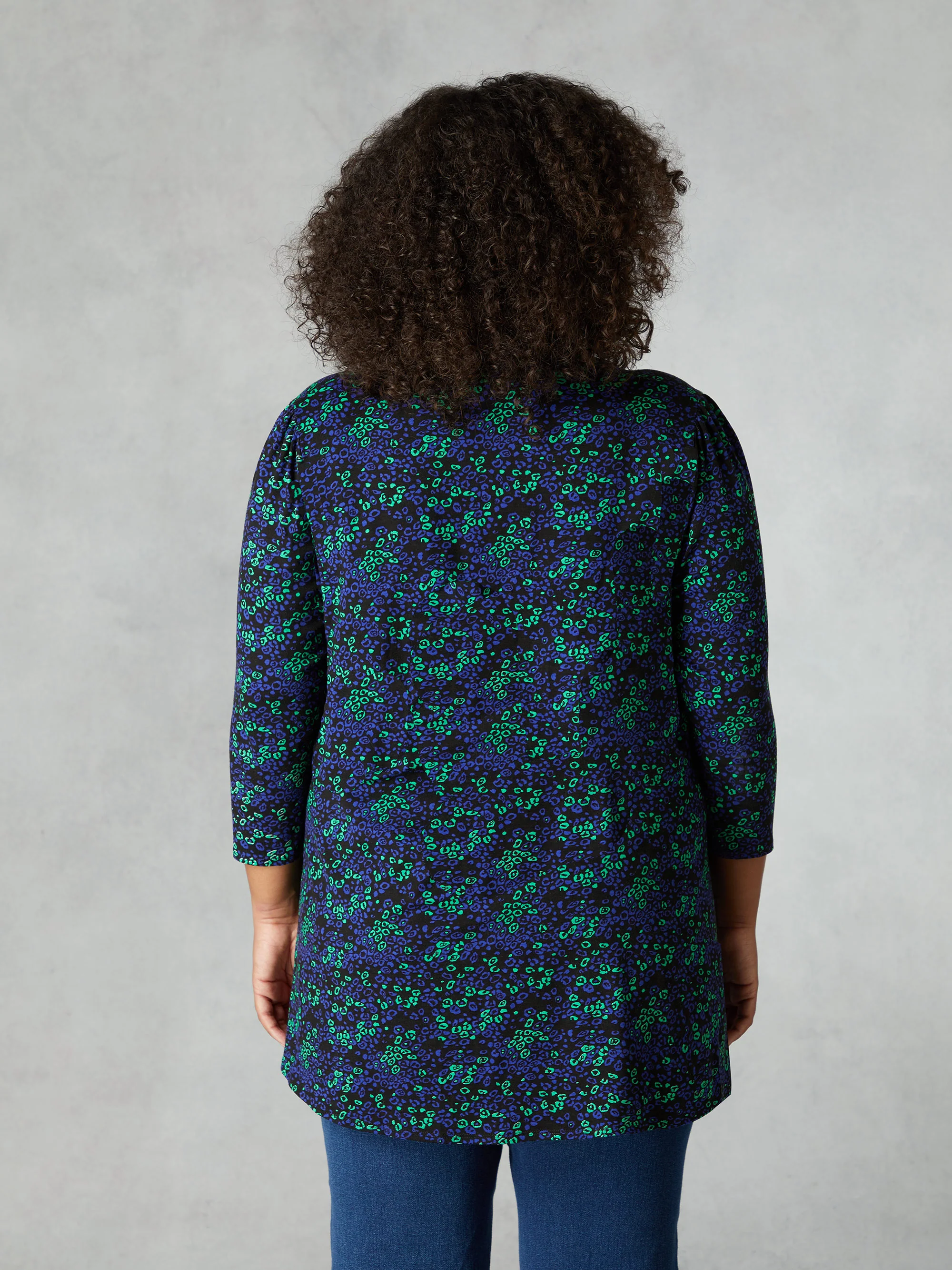 Multi Leopard Print Jersey 3/4 Sleeve Shirt - Image 5