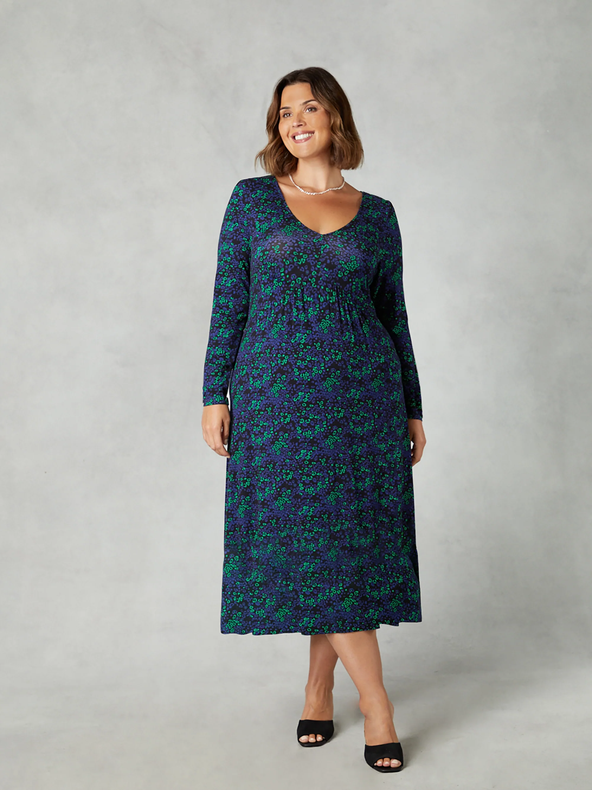 Multi Leopard Print Jersey Relaxed Midi Dress - Image 2