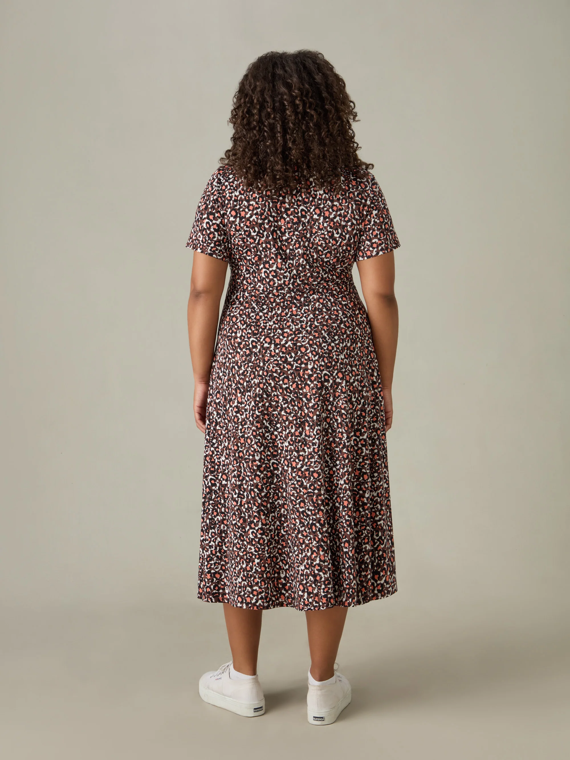 Multi Leopard Wrap Midi Dress - Image 3
