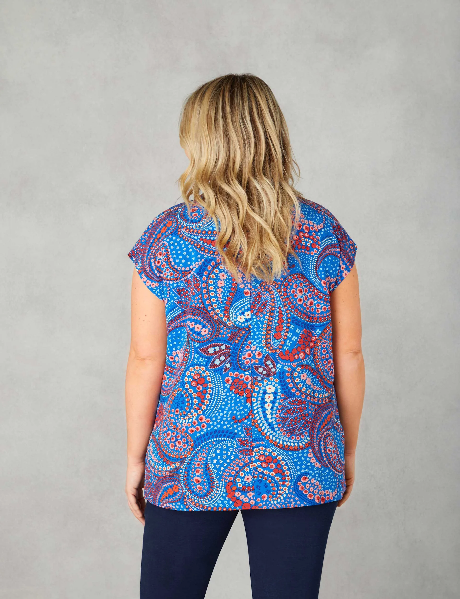 Multi Paisley Print Pleat Front Top - Image 4
