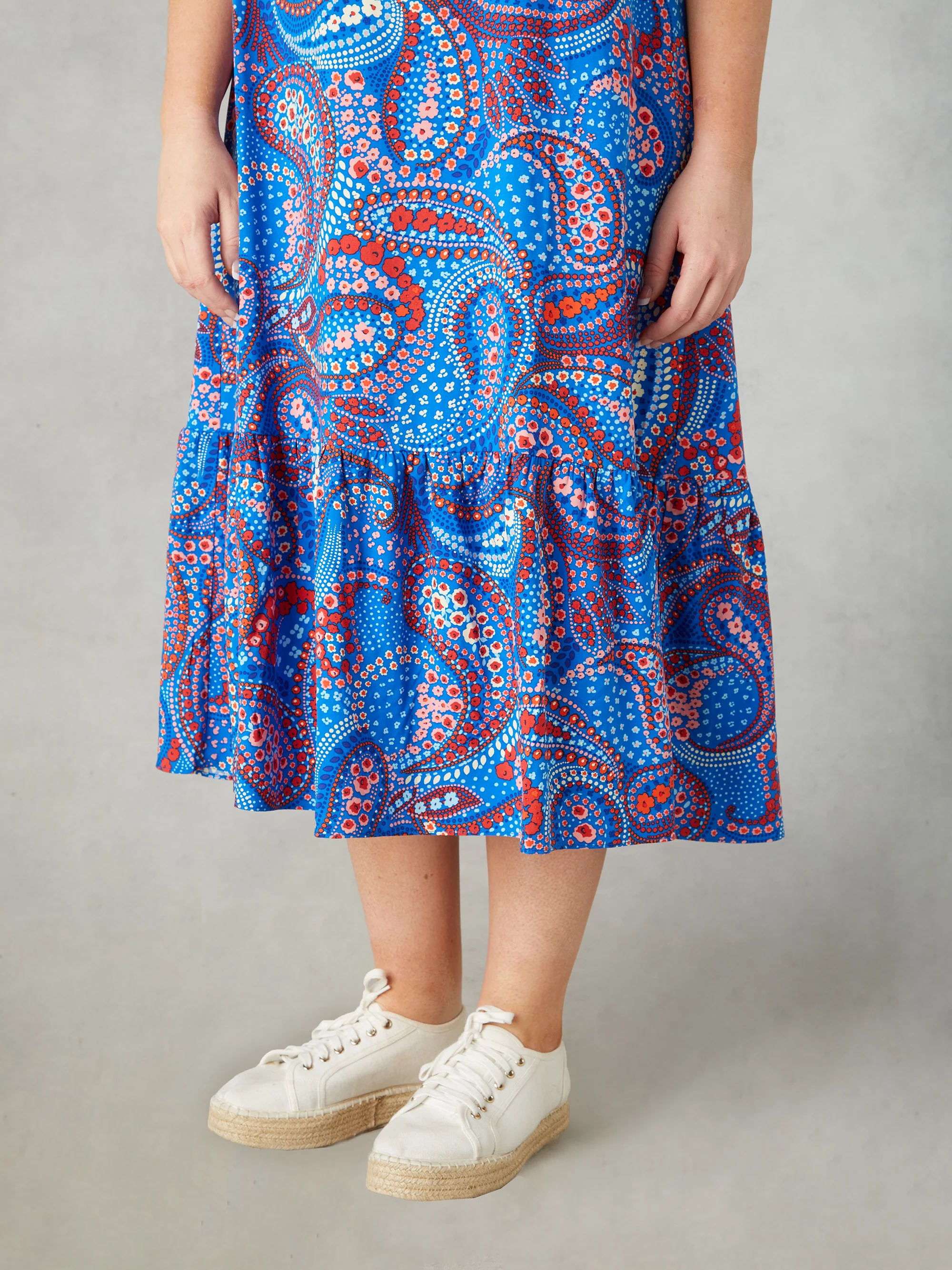Multi Paisley Print V-Neck Dress - Image 5