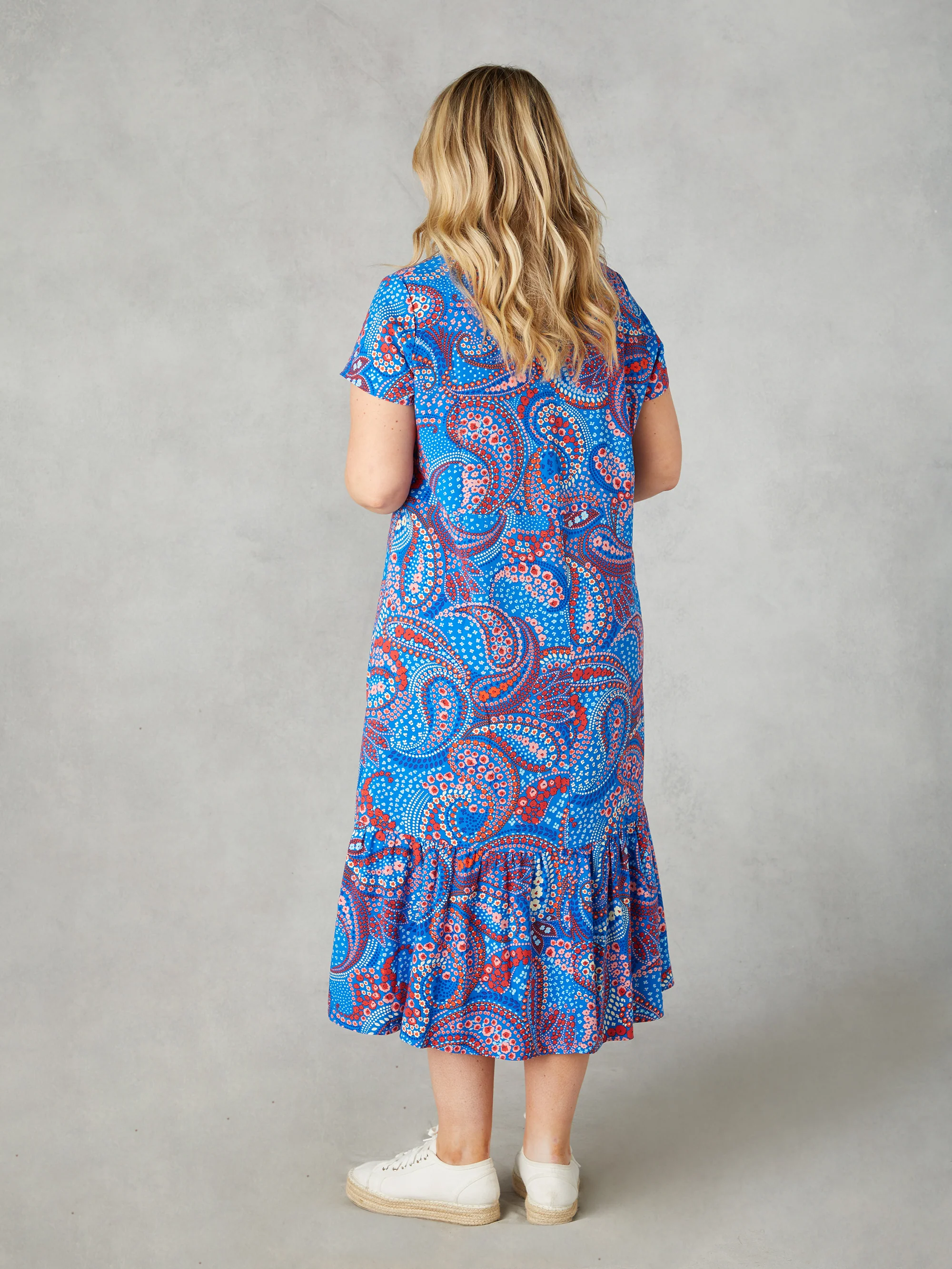 Multi Paisley Print V-Neck Dress - Image 6