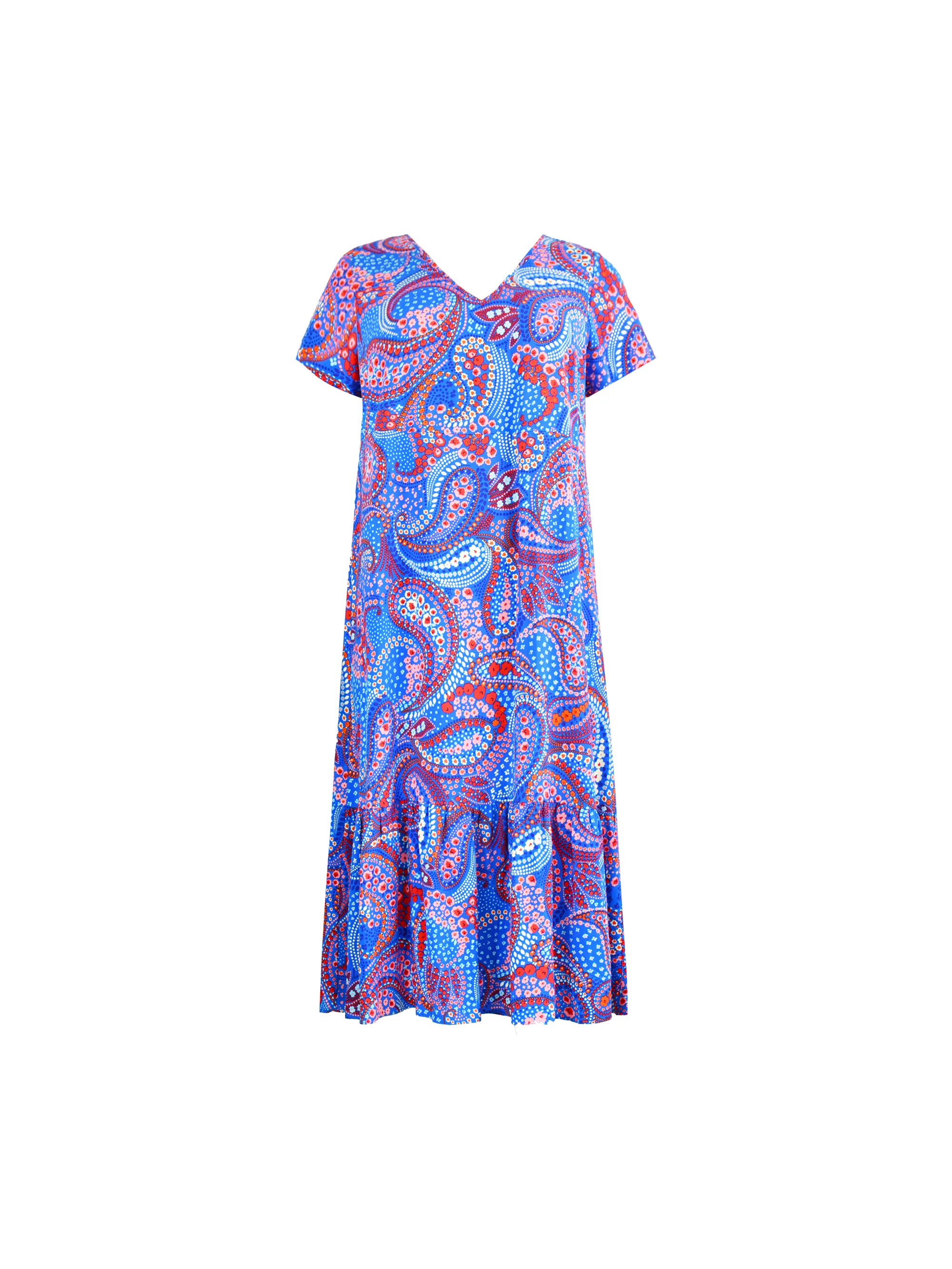 Multi Paisley Print V-Neck Dress - Image 8