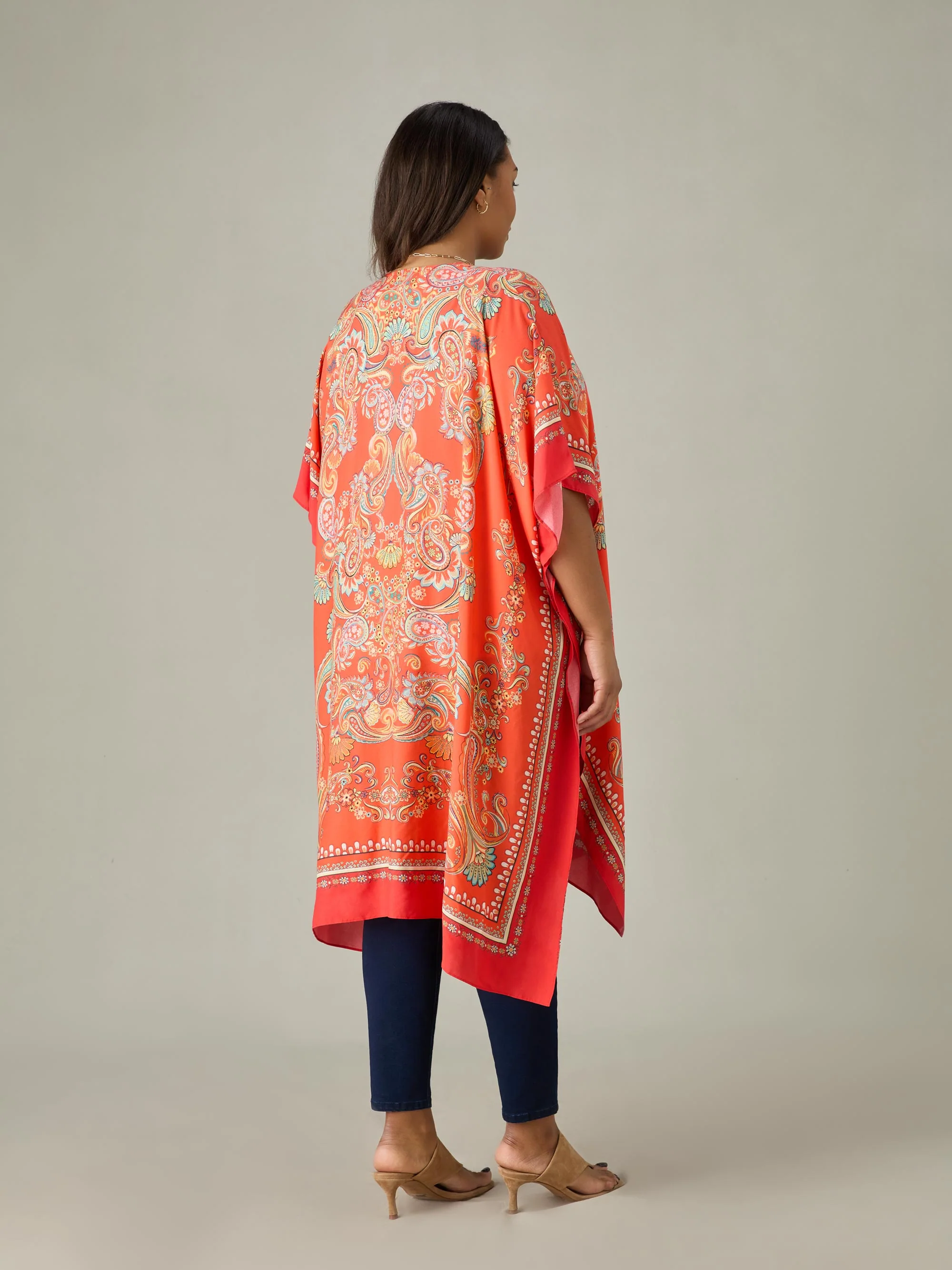 Multi Scarf Print Kimono - Image 3